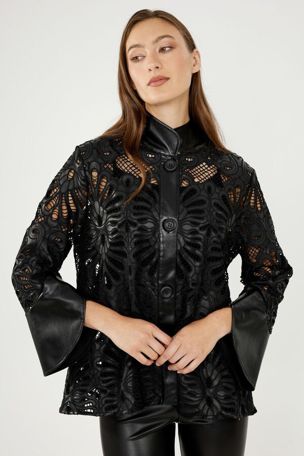 NEW! Vegan Leather Eyelet Jacket