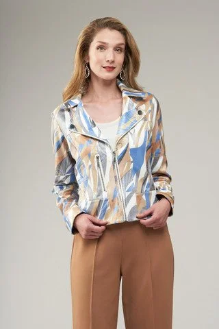 NEW! Paisley Vegan Leather Zip Moto