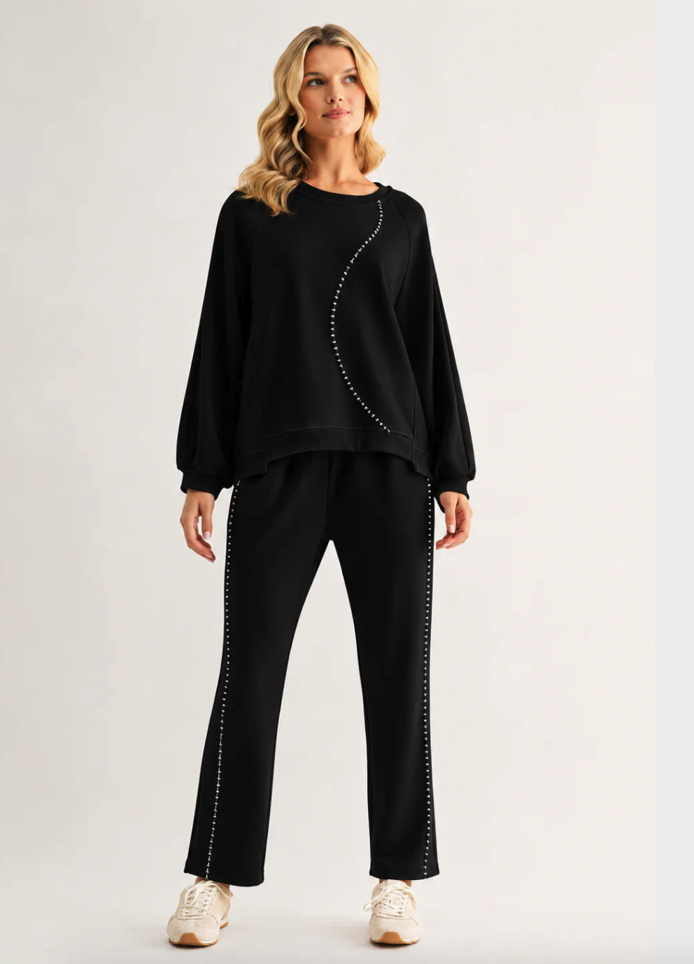 NEW! Stitch Trim Two-Piece Pant Set
