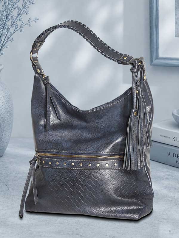 NEW! Vegan Leather Tassel Handbag