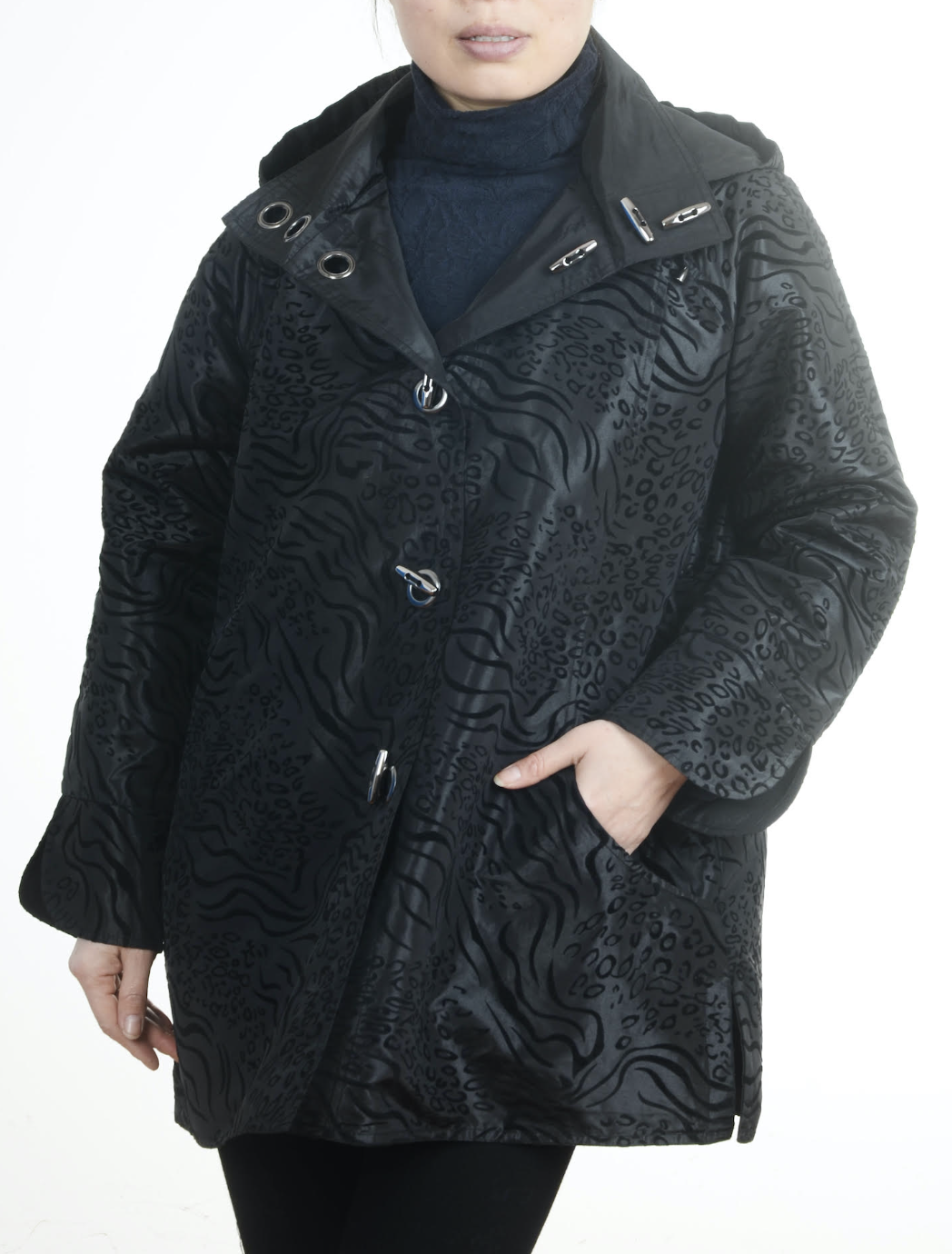 NEW! Reversible Animal Toggle Button Raincoat (Also Available in Plus Size)