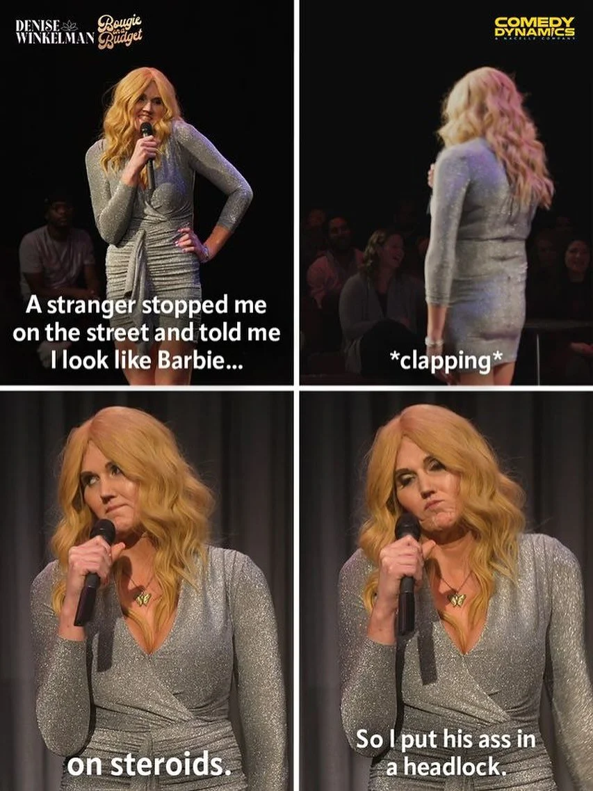 The wait is FINALLY over!!! Go watch @denisewinkelmancomedy&rsquo;s new special &ldquo;Bougie on a Budget&rdquo; &hellip;or get put in a headlock (kidding&hellip;mostly). The special is out TODAY, released by @comedydynamics and streaming on Apple TV