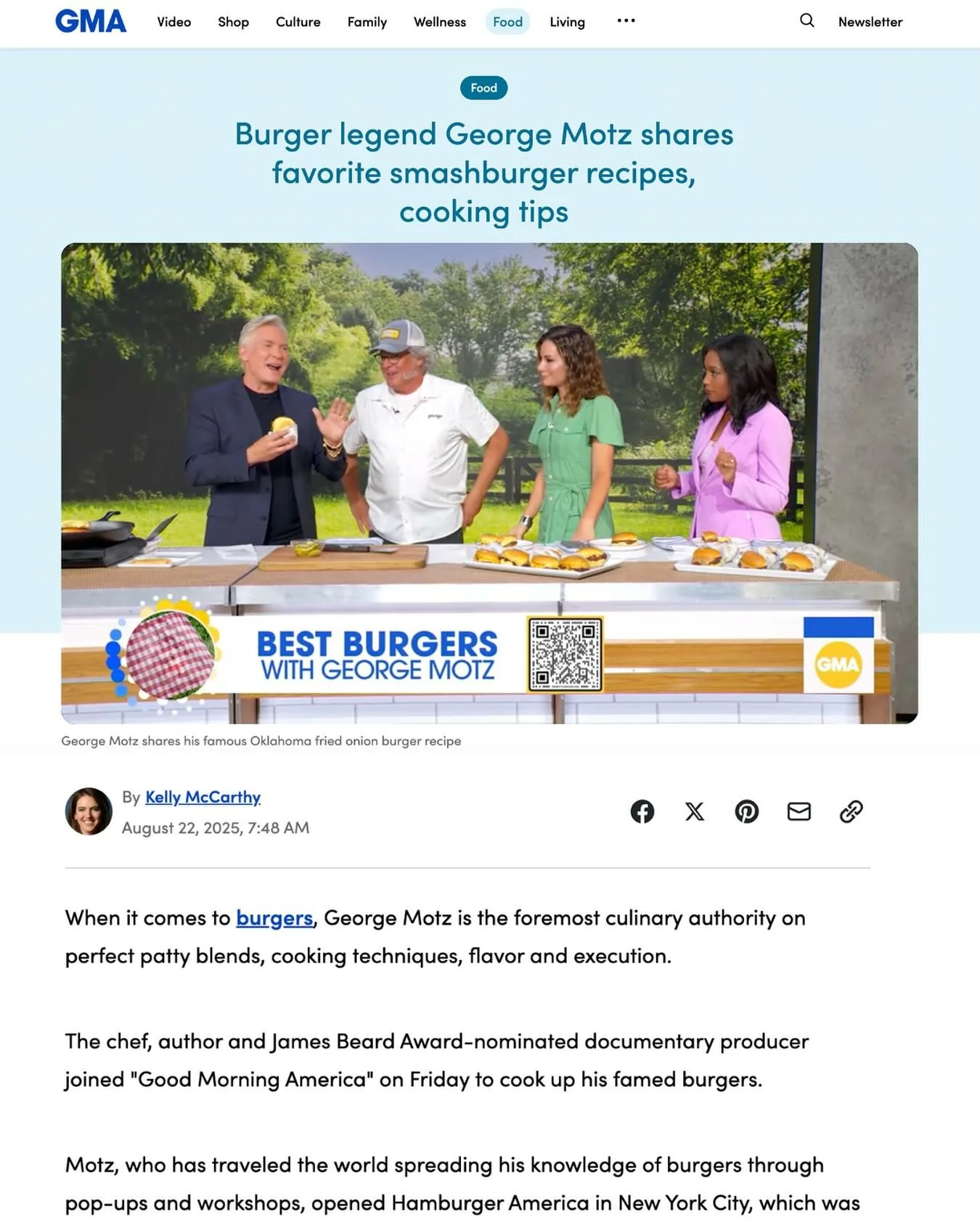 Icymi, @motzburger was on @goodmorningamerica representing @hamburger_america 🍔 Check out the full segment by clicking the link in our bio!!