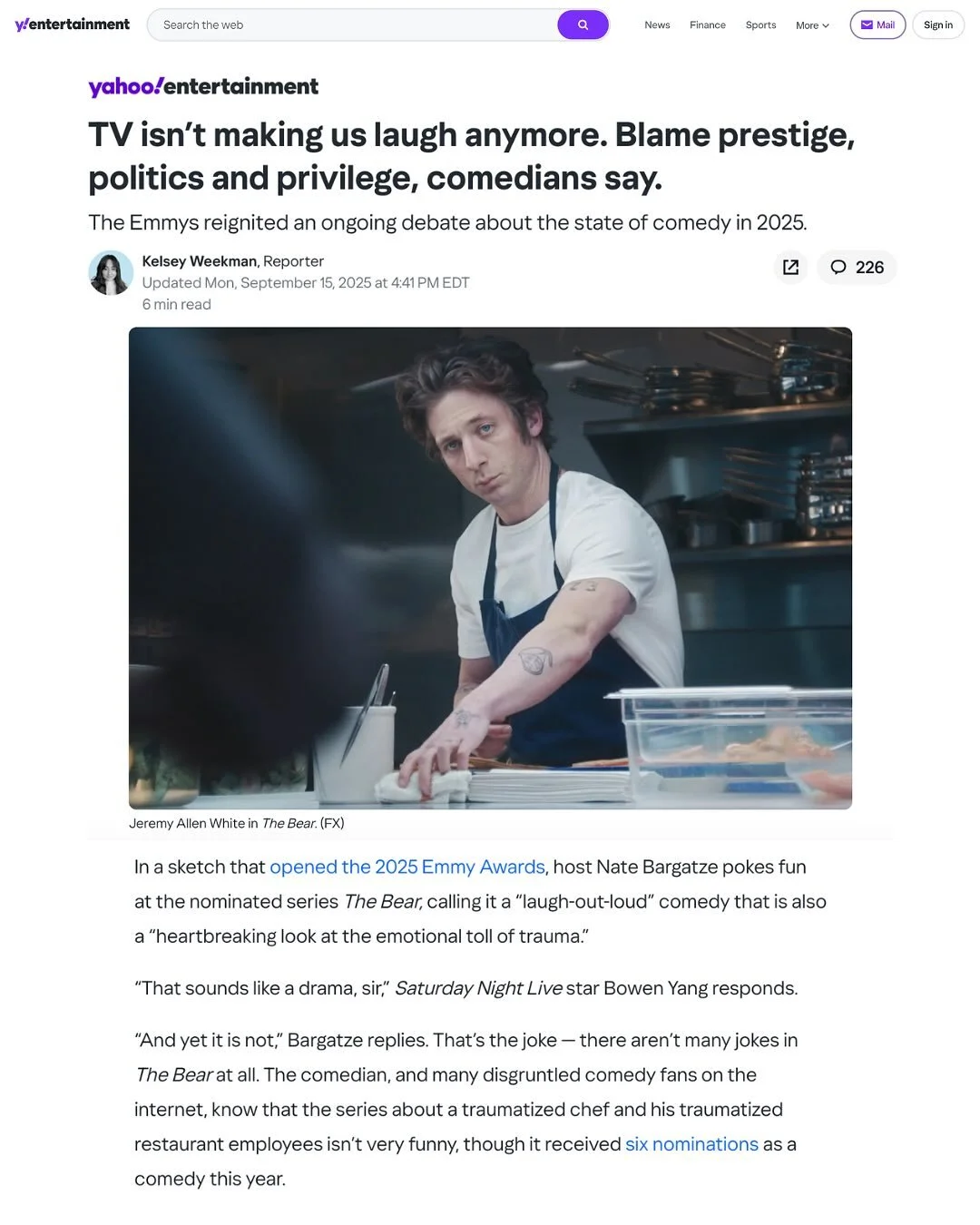 @maryhoulie reminds us that comedy isn&rsquo;t just about awards&hellip;it&rsquo;s about connecting to your audience and making life a little more bearable🏆🎭😊 Thank you @yahoo @yahooentertainment @kelsaywhat_ 💜 Link in bio!!