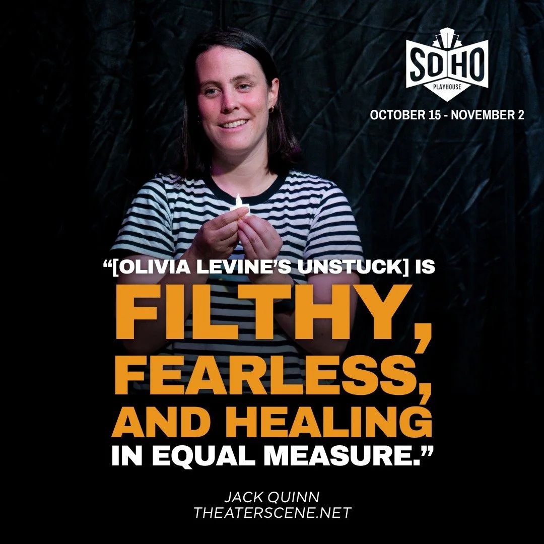@theaterscene's Jack Quinn calls @olivialevine19's @unstuckplay &quot;filthy, fearless, and healing in equal measure.&quot; Come see for yourself what people are talking about 🎭🙌 Tickets through Nov 2!!!! Read the full review by clicking the link i