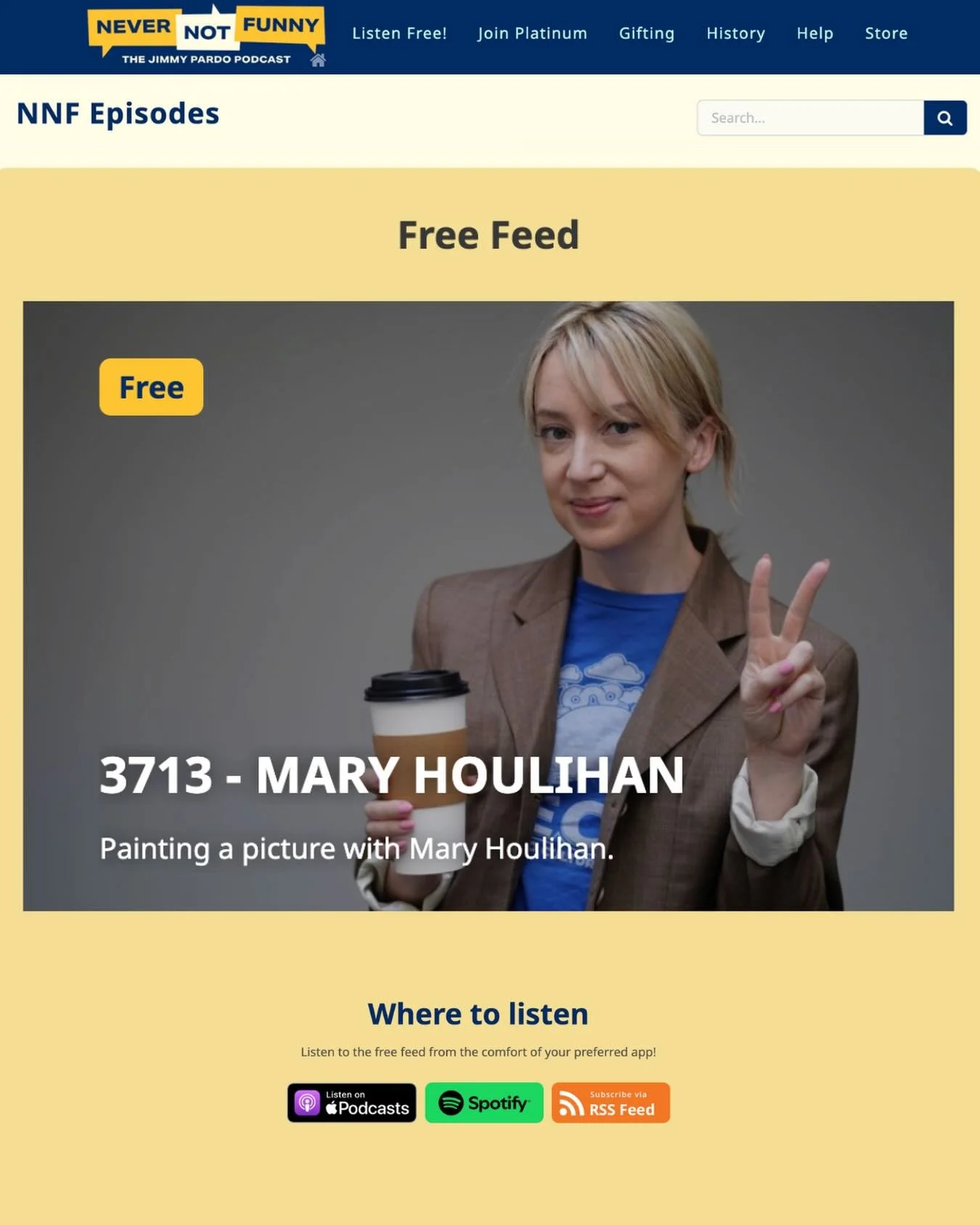 @maryhoulie is on today&rsquo;s episode of @nevernotfunny with Jimmy Pardo talking state capitals, ice cream cones, Lost S1 + more! Link in bio for the full episode!!!