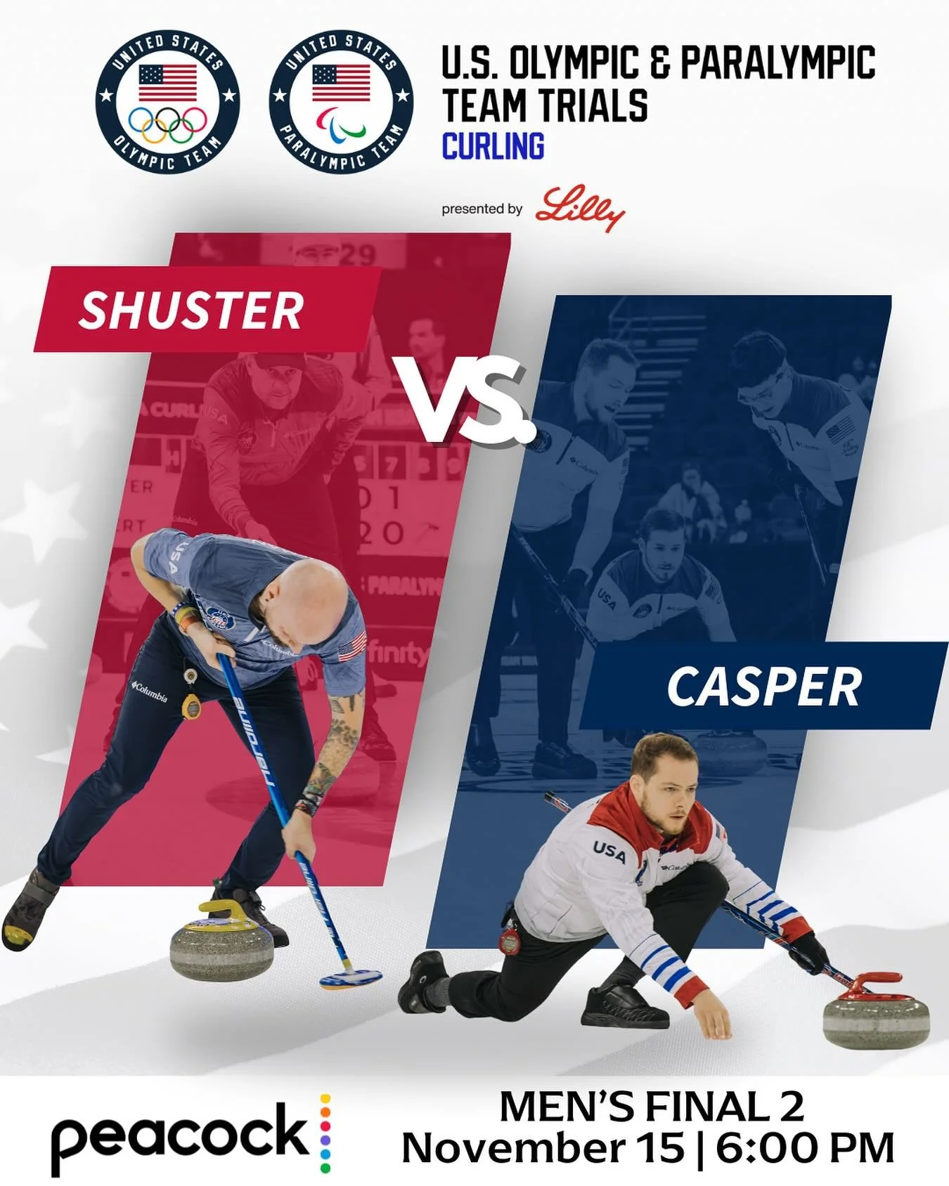 Tune in tonight for Game 2 of the Men&rsquo;s Finals on Peacock and USA network as Team Shuster takes on Team Casper. Casper leads the best-of-three series 1&ndash;0.