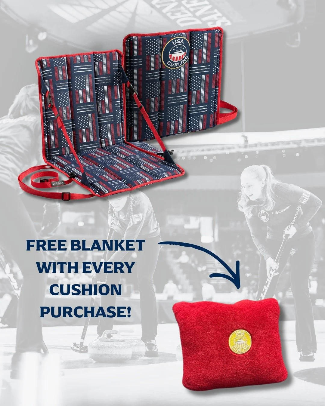 🥌 Our Team USA Collection is fully stocked&mdash;celebrate the 2026 Winter Games with fun collectibles. 🇺🇸 Plus, stay cozy with the USA Curling Custom Heated Cushion&mdash;pre-order now and receive a FREE blanket with every cushion purchased while
