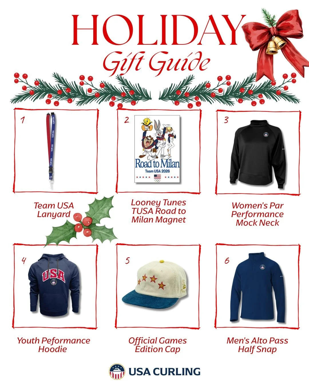 Only a few days left to order and get it in time for Christmas! ❄️
Gear up for the road to the 2026 Winter Games and show your support for USA Curling&mdash;don&rsquo;t wait, order now. 🥌🇺🇸

Please note: the last orders to be fulfilled before Chri