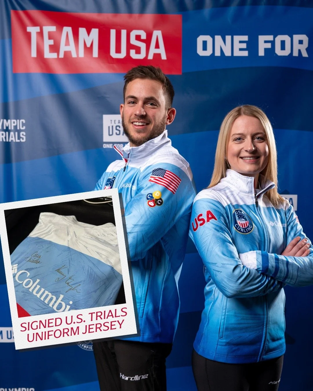 The 2026 World Mixed Doubles Qualification Event kicks off this week on home ice at Rock Creek Curling Club in Lafayette, CO! Cheer on Cory Thiesse and Korey Dropkin by bidding on their signed 2025 Trials long sleeve jersey, size Men&rsquo;s Medium. 