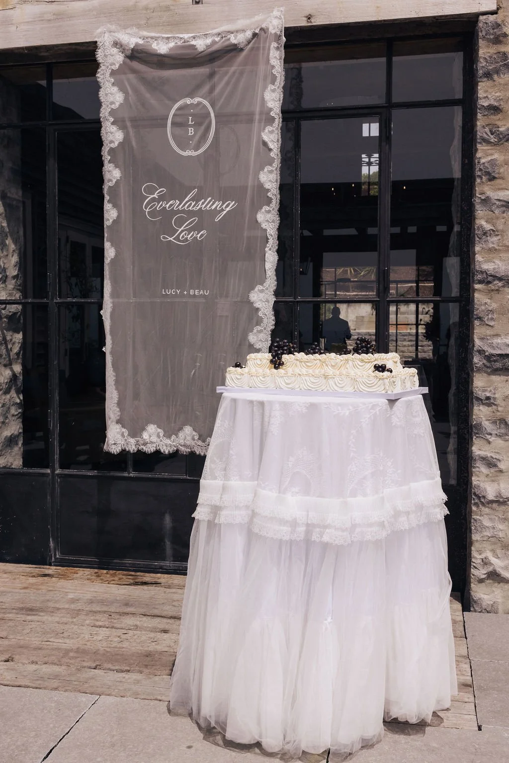 Lace Veil Wedding Welcome Sign