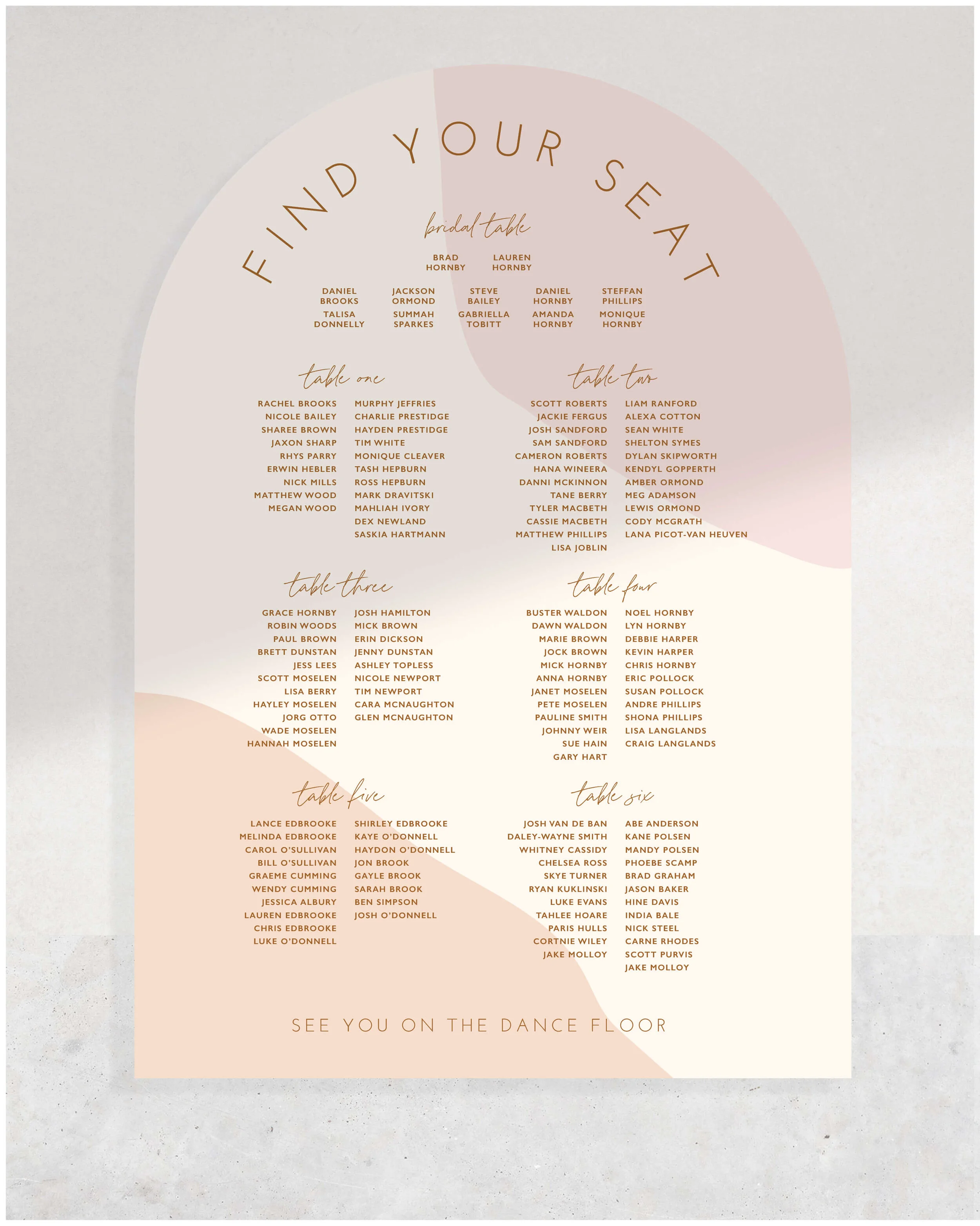 Just My Type Wedding Invitation Stationery NZ Coastal Boho Luxe Pastel Abstract Organic Arch Invite 9.jpg