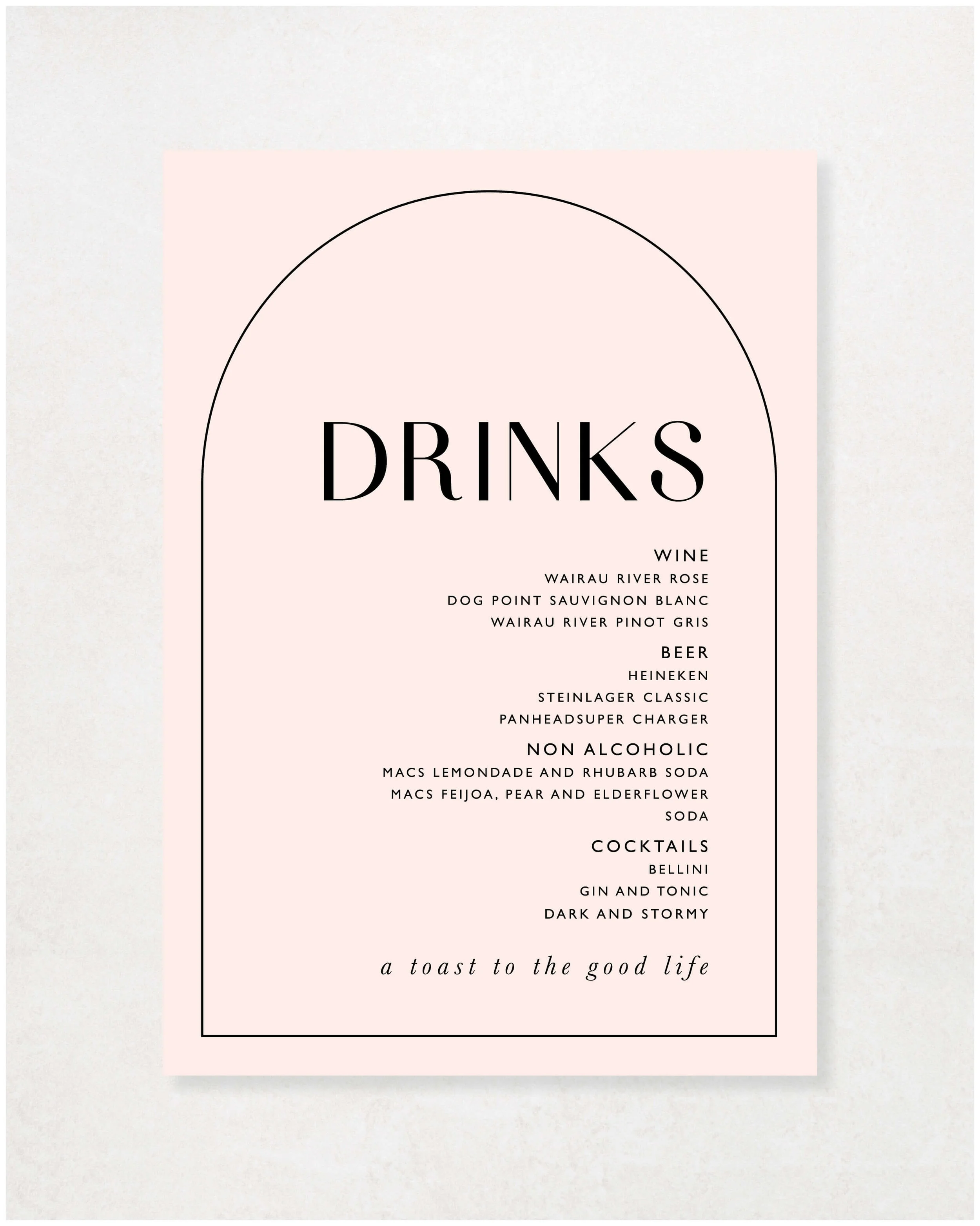 Just My Type Wedding Invitation Stationery NZ Modern Art Deco Arch Emerald 15.jpg