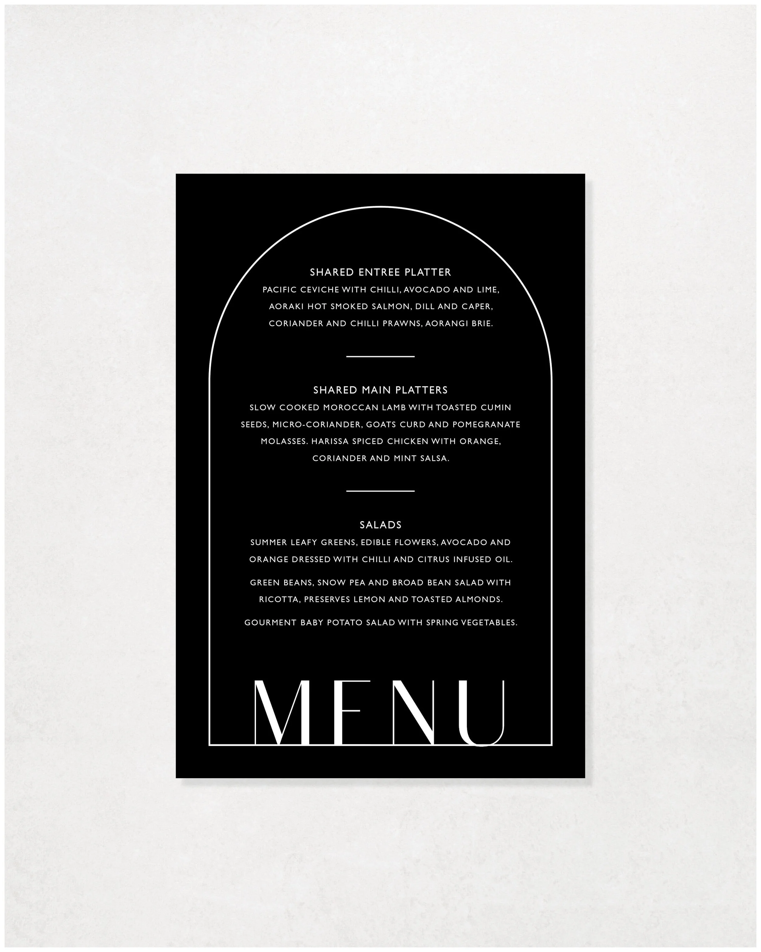 Wedding Menu