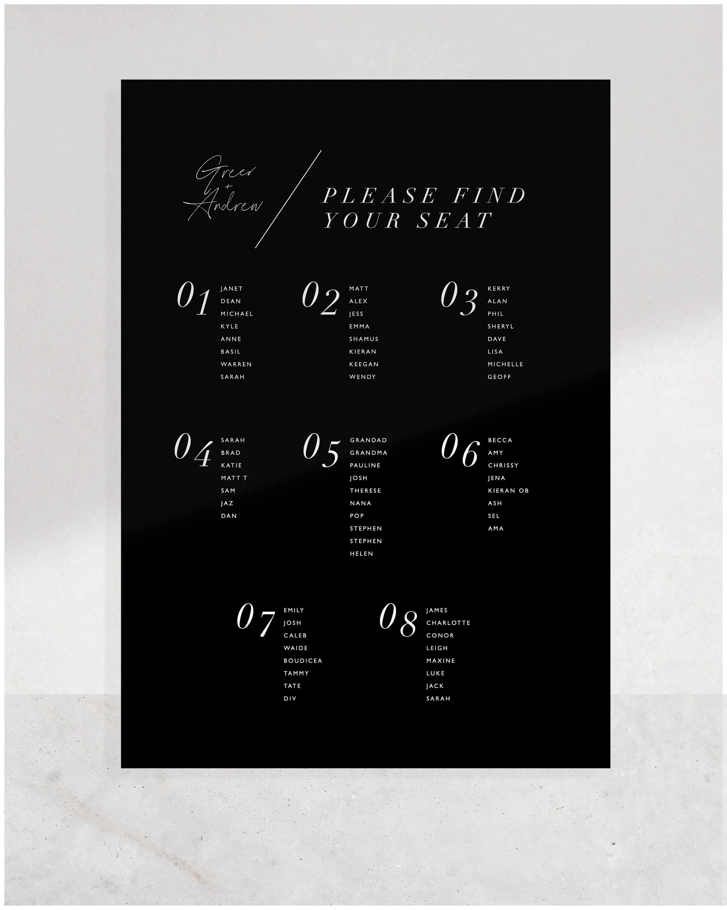 Wedding Seating Plan