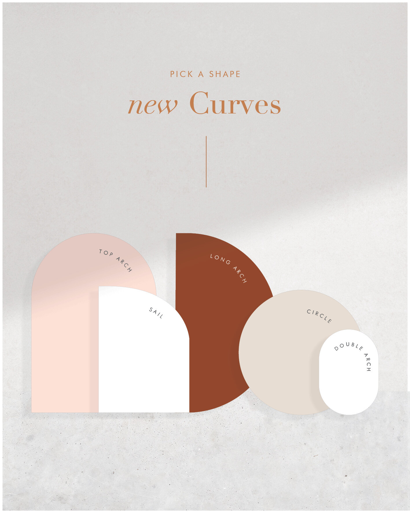 Curved wedding invitation stationery shapes