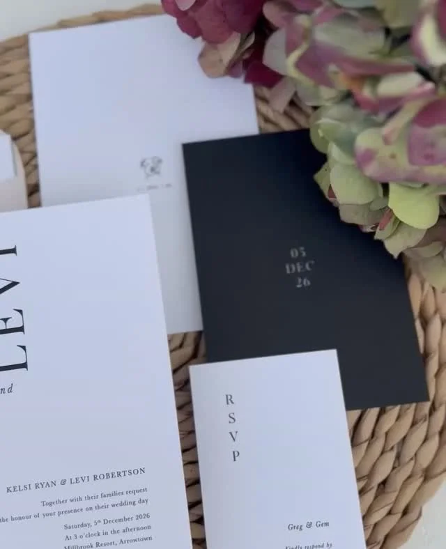 Minimalist. Timeless. Elegant.⁠
⁠
So excited to share this invitation suite for Kelsi &amp; Levi's big day - classic black and white with clean lines and refined details.⁠ This beauty is from the ASTER Semi Custom range.⁠
⁠
See if you can spot an ext