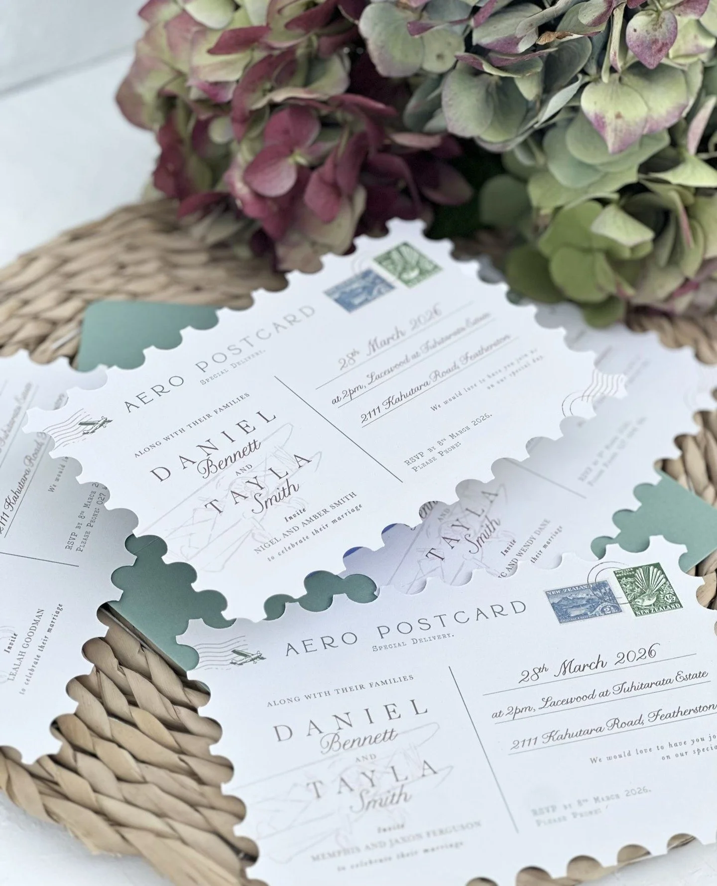 Bon Avion ✈️⁠
⁠
Custom Wedding Invitation for the delightful Tayla &amp; Daniel.⁠
⁠
Bride Tayla and I worked together on these vintage aviation themed invites in secret as a surprise for her pilot fianc&eacute; Daniel.⁠
⁠
An absolute dream to use vin