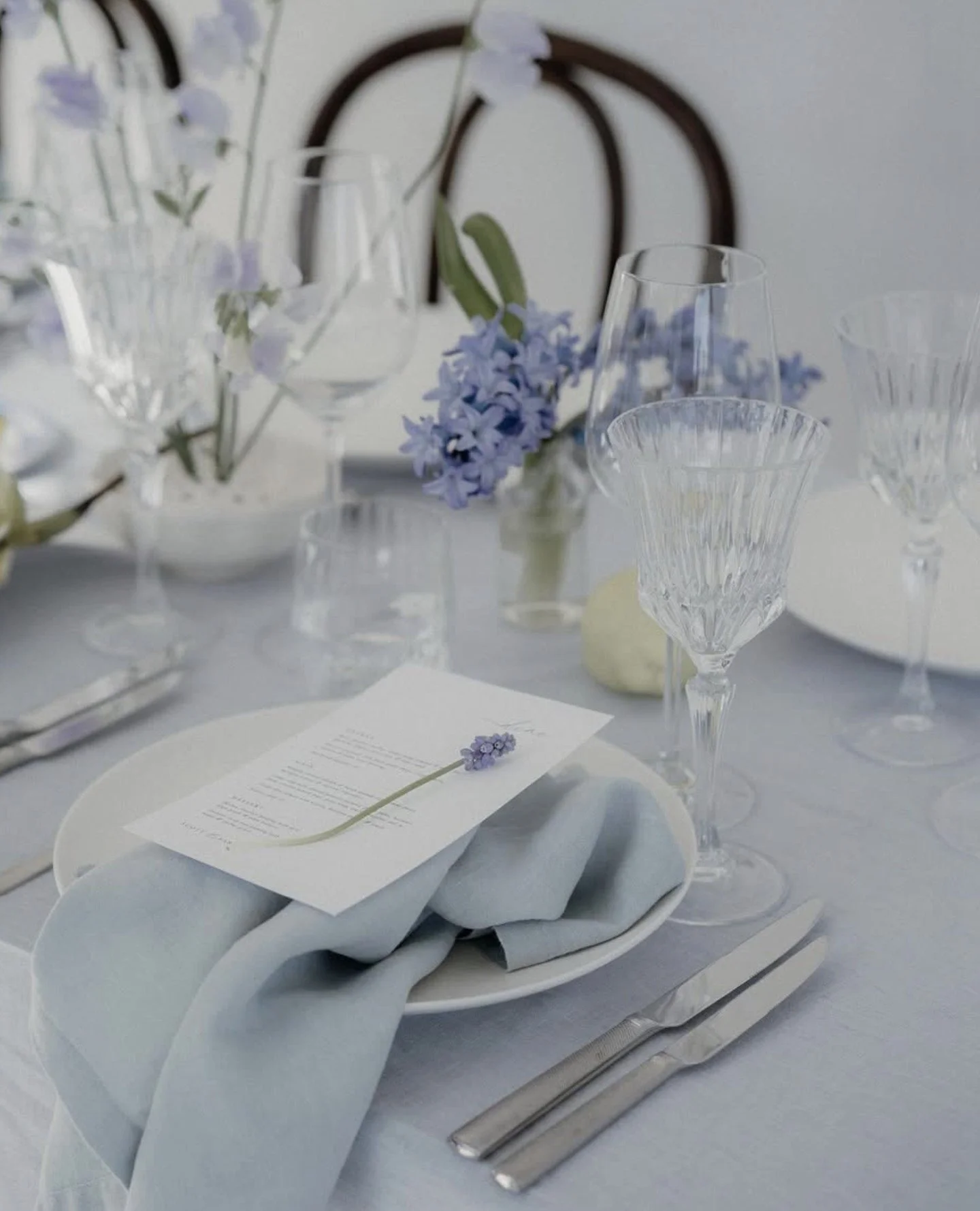 🩵💙⁠
⁠
Baby blues with @royallaboratorie, @nita.co.nz, @floralcentric and @tble__linen__hire⁠
⁠
G x