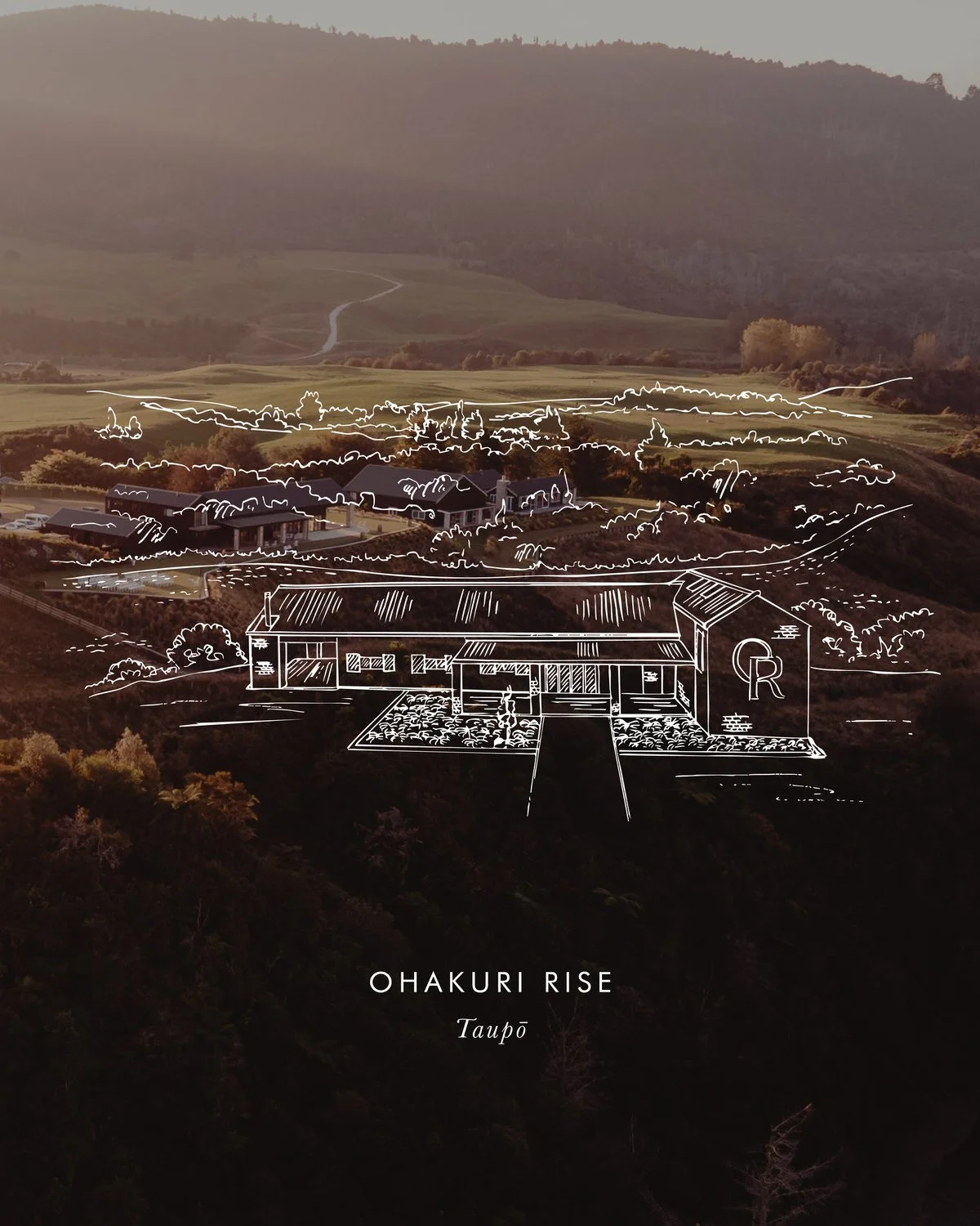 Wedding Venue Sketch - Ohakuri Rise, Taupo