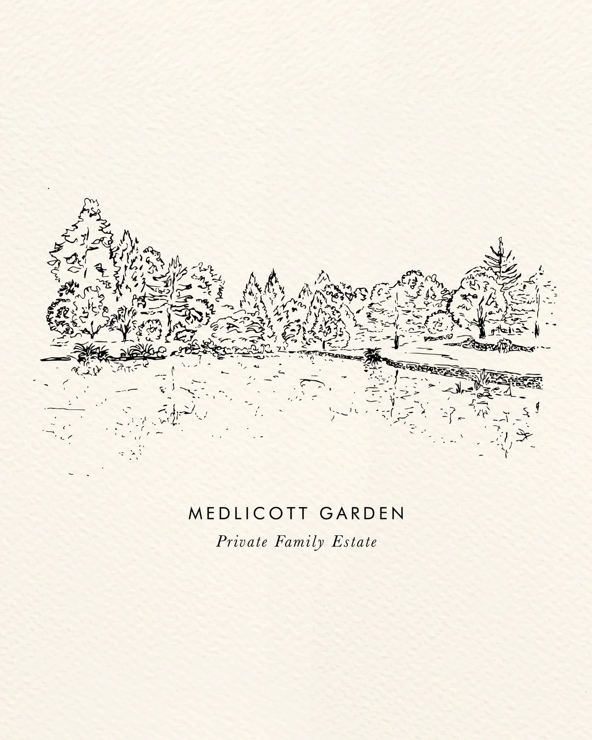 Wedding Venue Illustration - Medlicott Garden, Private Residence