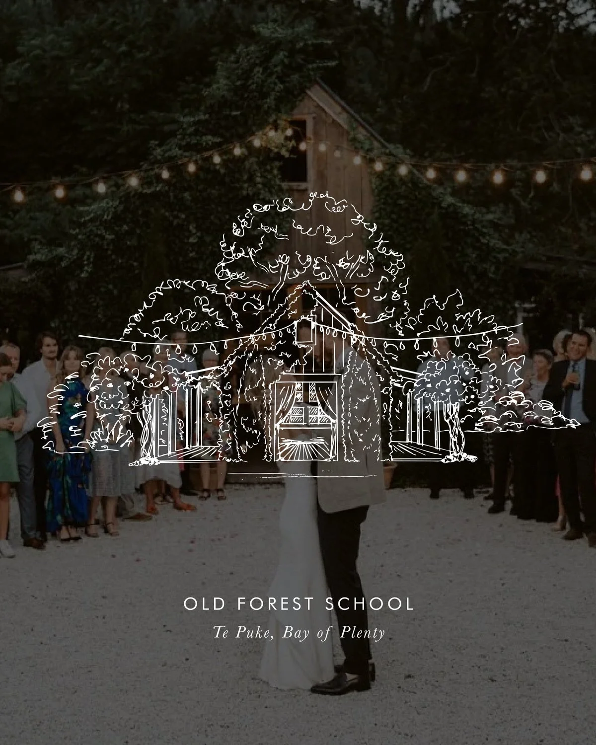 Wedding Venue Illustration - Old Forest School, Te Puke