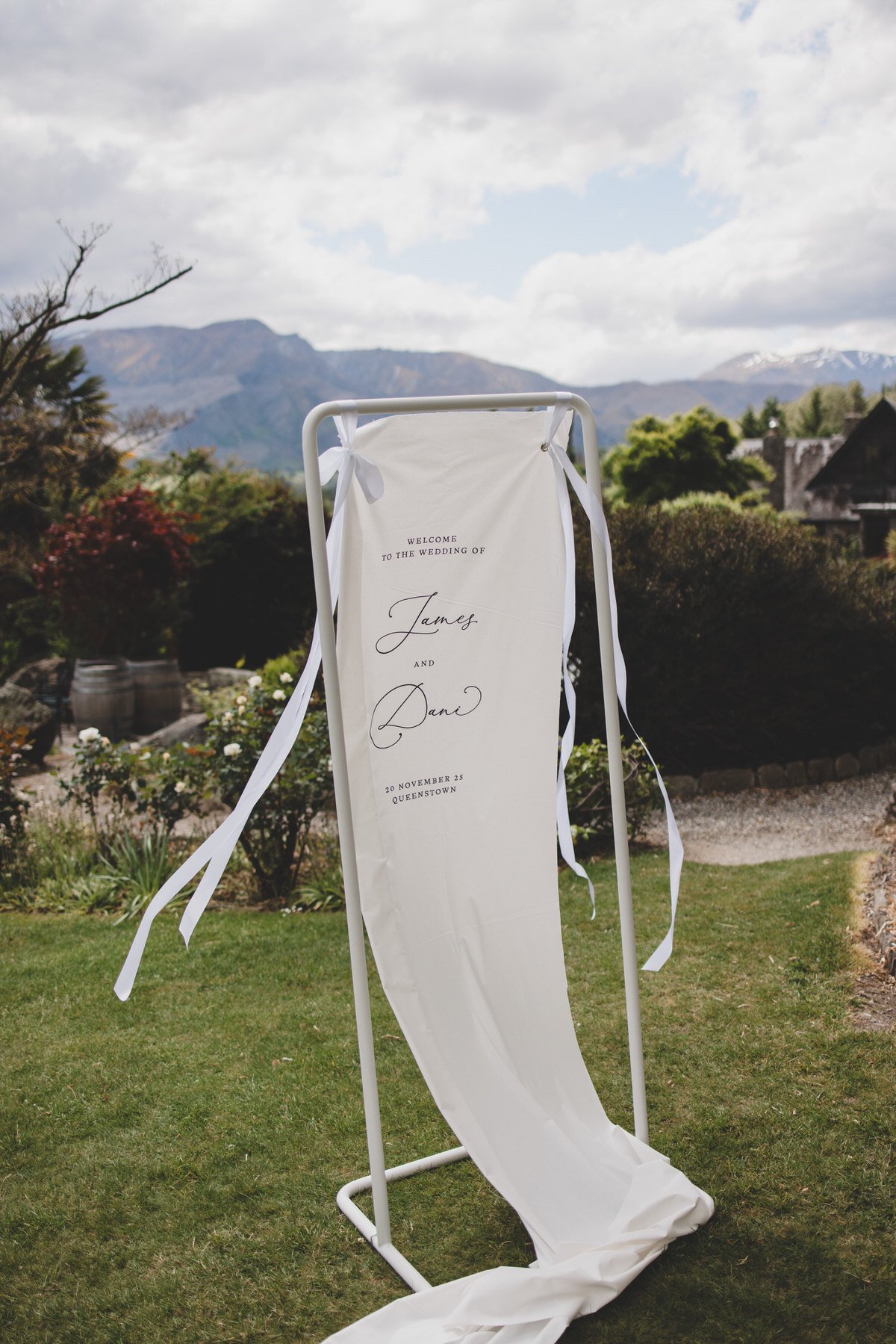Fabric Wedding Welcome Sign