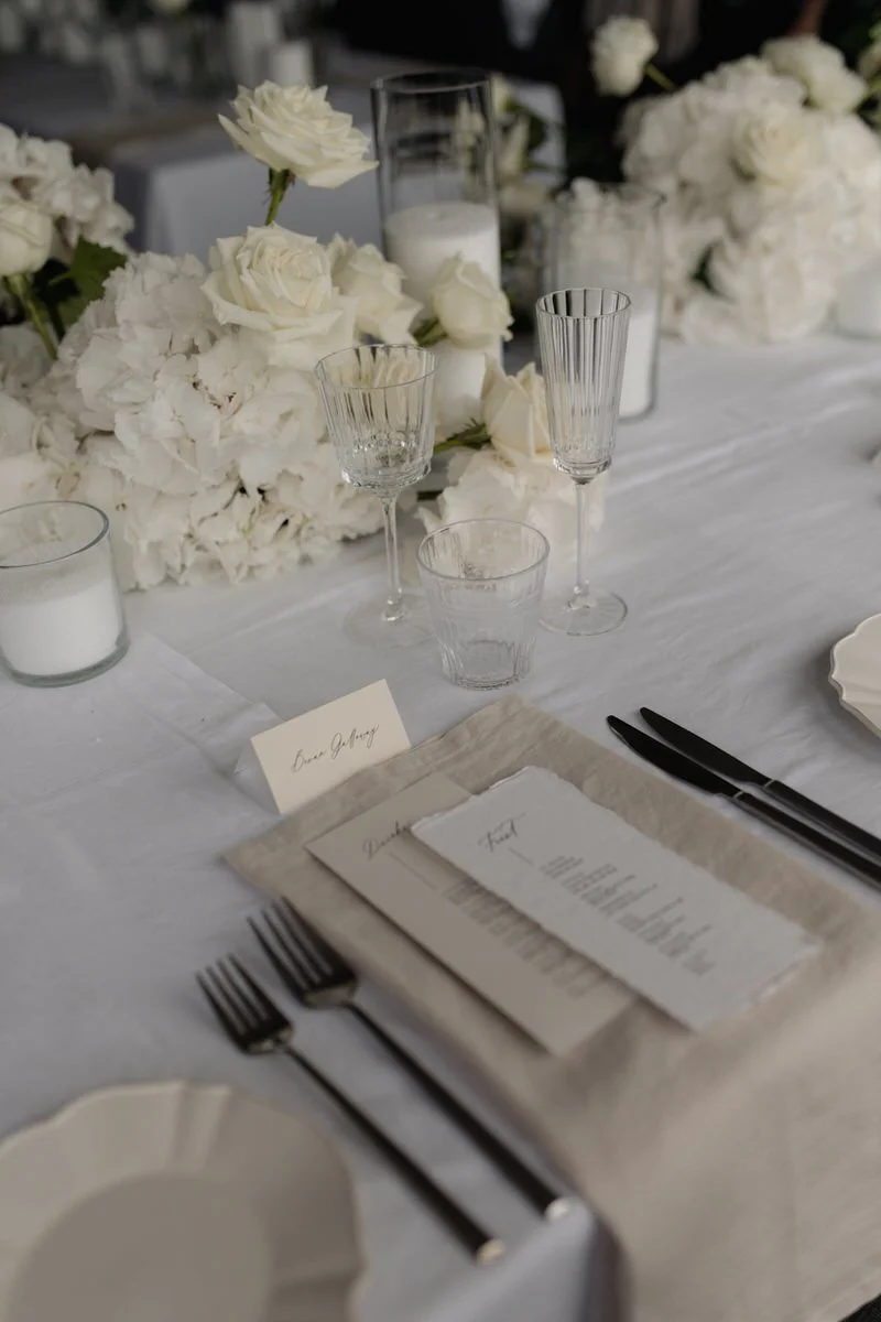 Wedding Dinner Menus and Drinks Menus