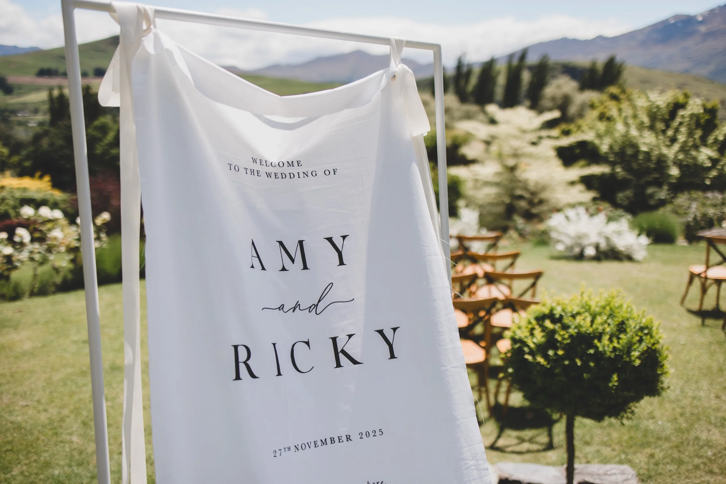 Fabric Wedding Welcome Sign