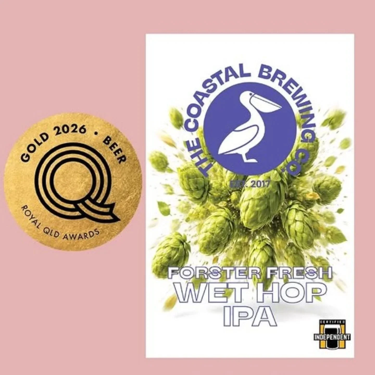 Congratulations @coastalbrewingco for an RNA Gold Award last night using our Cascade, Centennial &amp; Vista