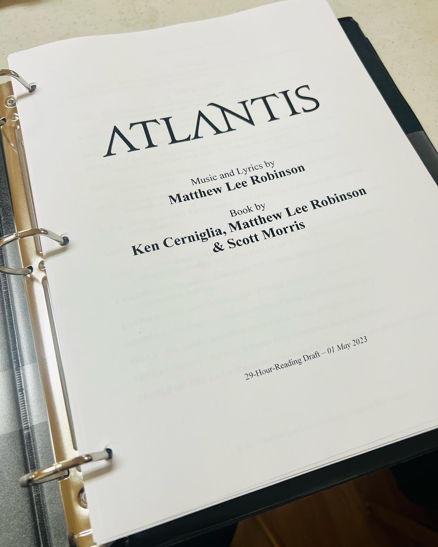 Yesterday was the first day of this next new step for @theatlantismusical 🌊 ✨ I&rsquo;m so excited! Also, how lucky am I that my writing ✍️ team likes to surprise me with treats!!! 😁 So grateful to be in a room with @matthewleerobinson @dramaturgli