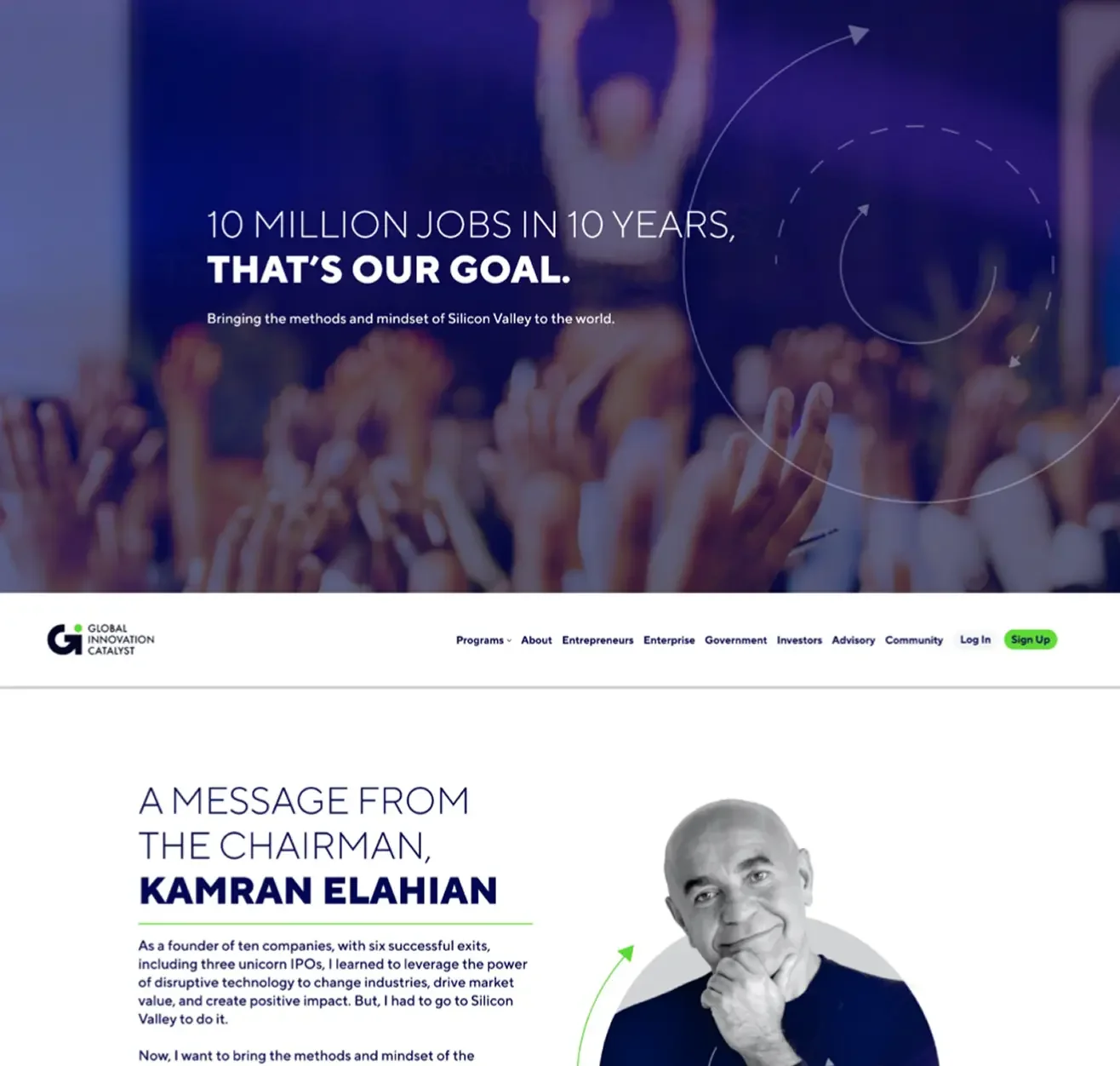 Global Innovation Catalyst website design showcase
