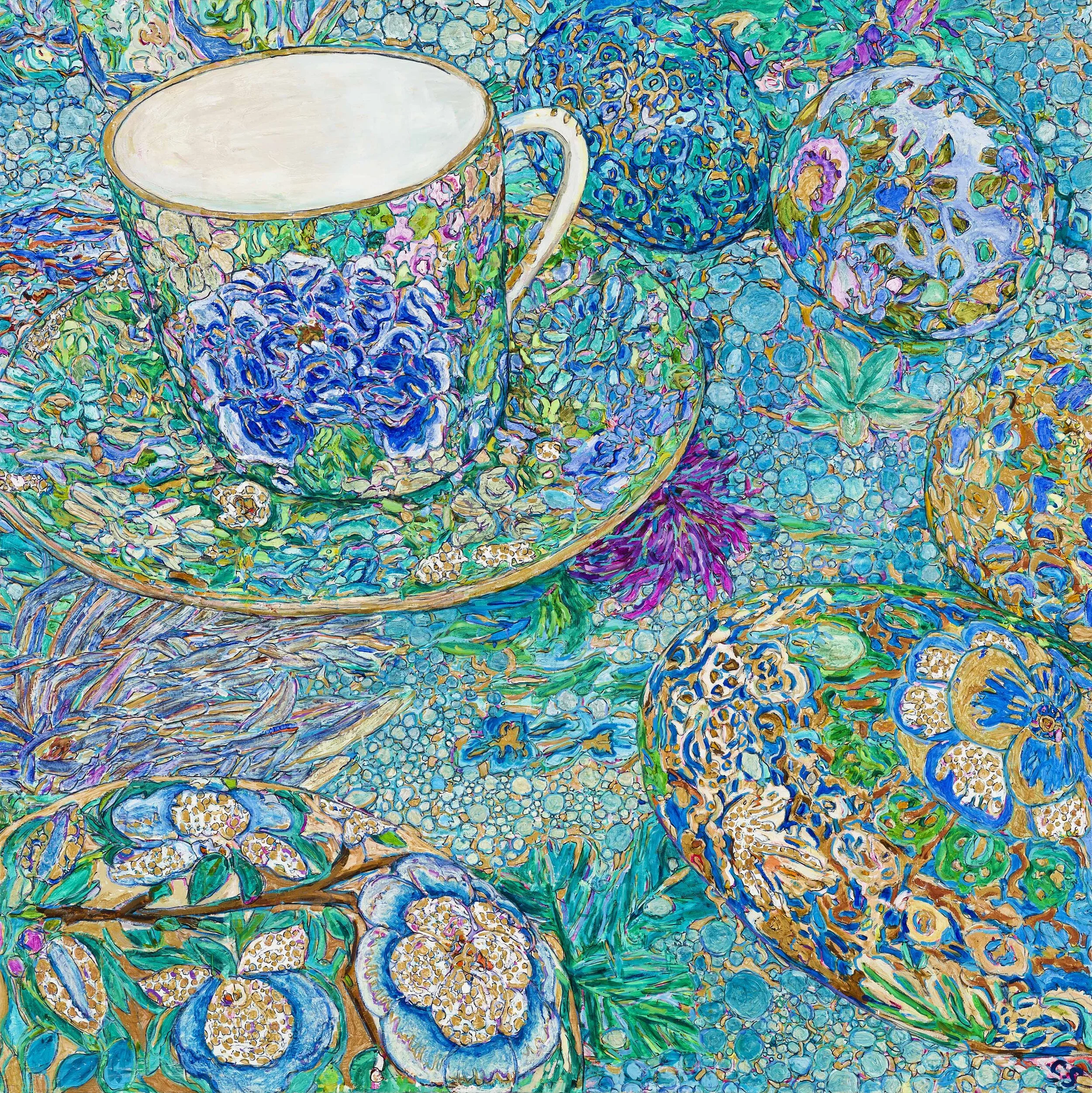 Kashmiri Tea Party With Turquoise Porcelain