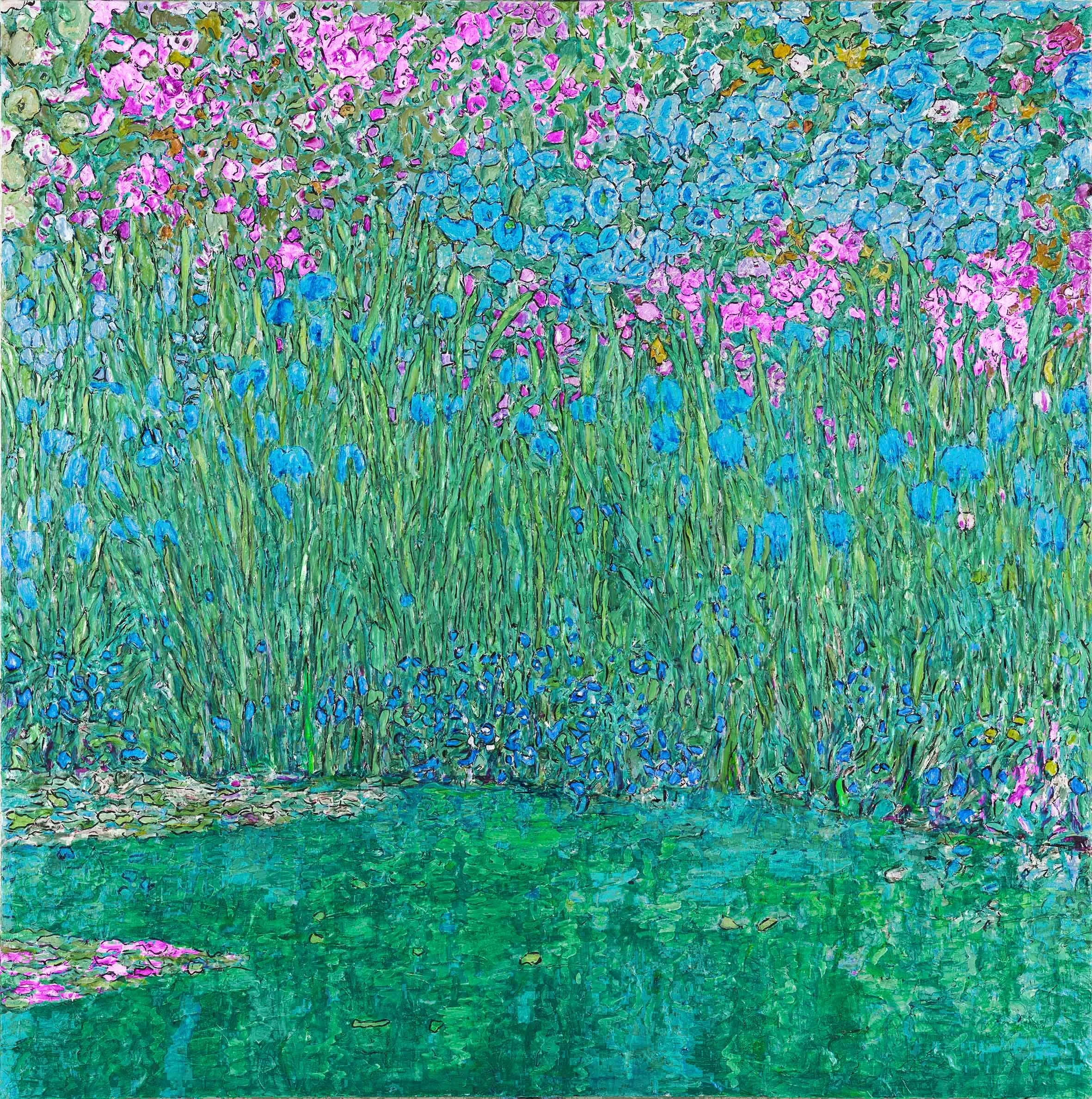 Pond With Irises And Ranunculi