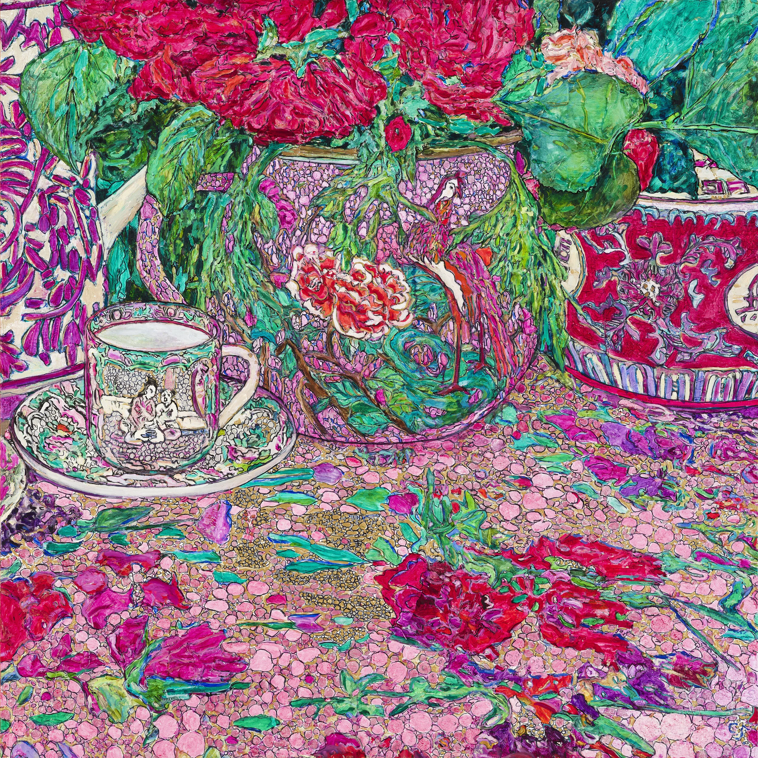 Red Ranunculi with Chinese Porcelain 