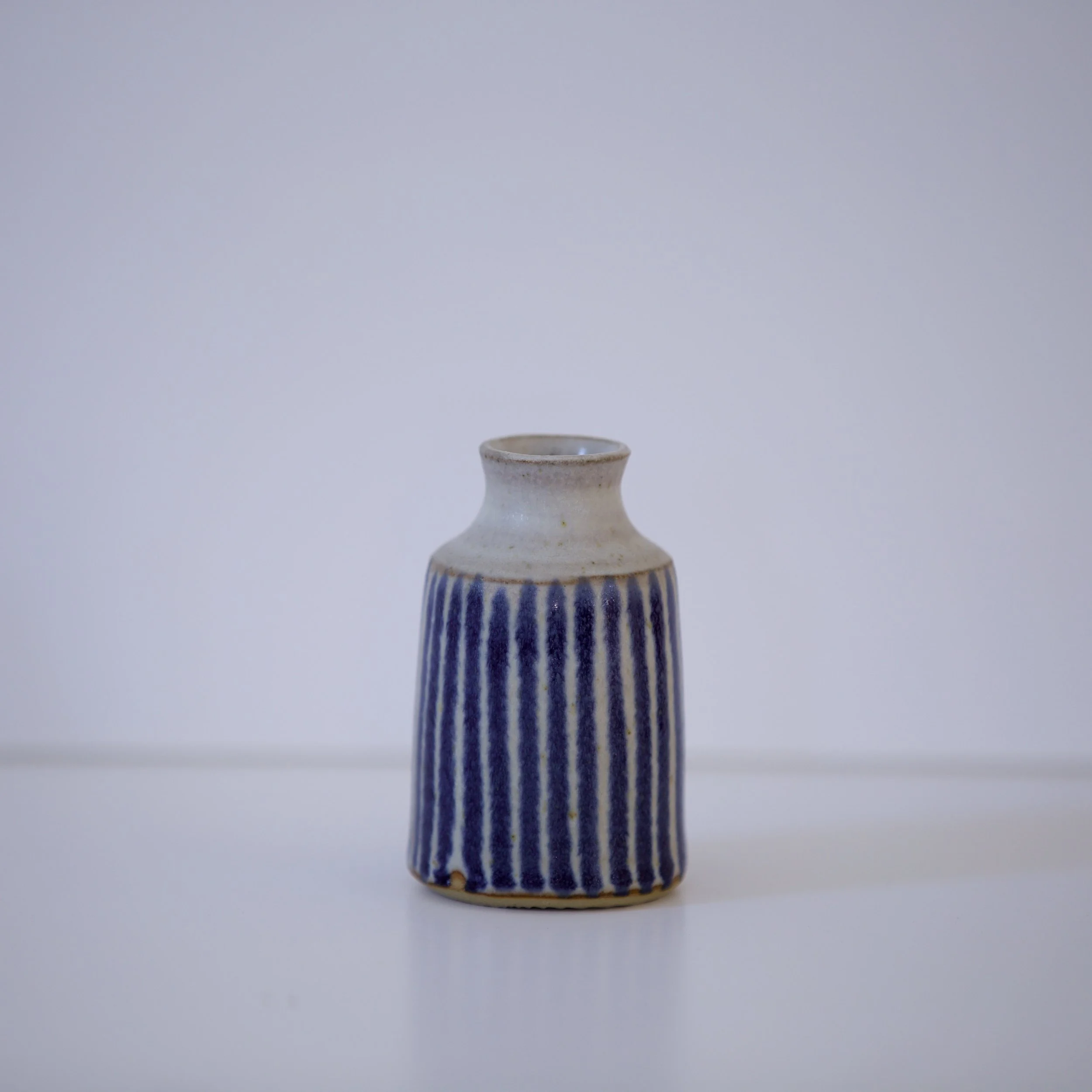 Blue Striped Bottle Vase