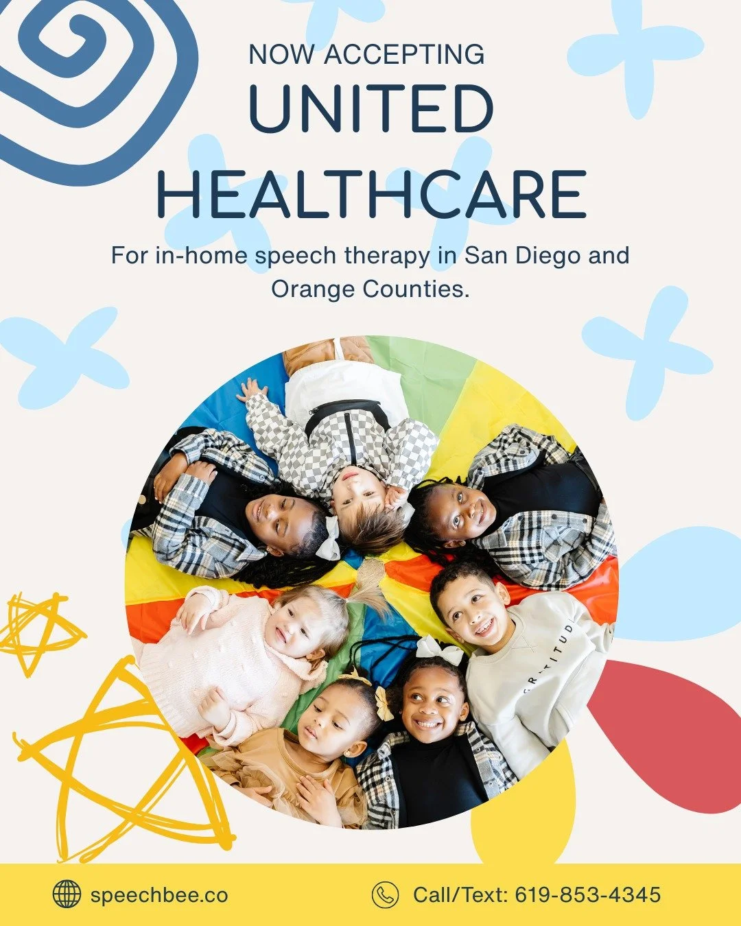 Speech Bee is now accepting UHC, Cigna, Blue Shield, and Tricare for in-home speech therapy in San Diego and Orange counties.