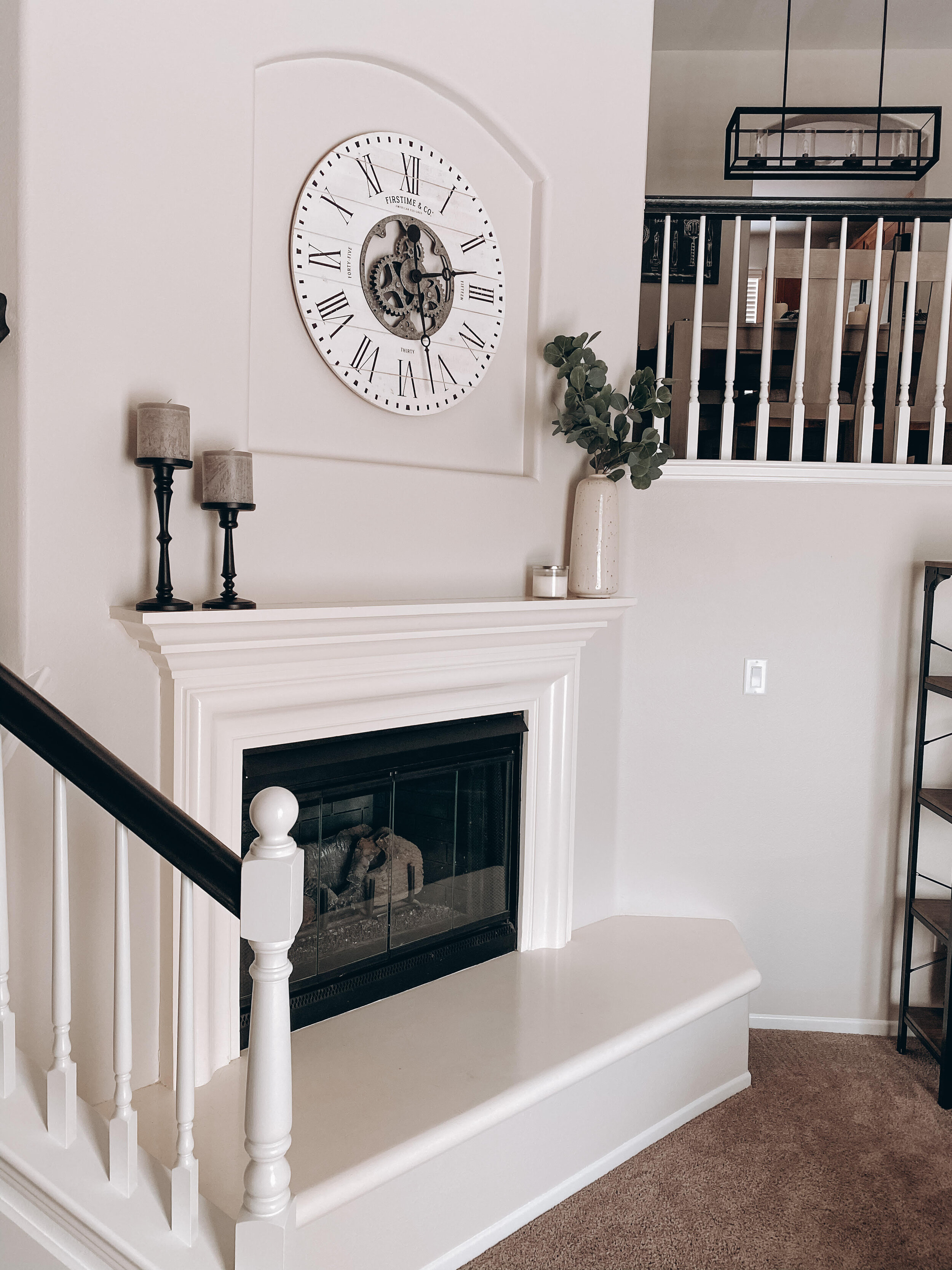 How To Paint Stair Railing Black And White — The Pretty Social ...