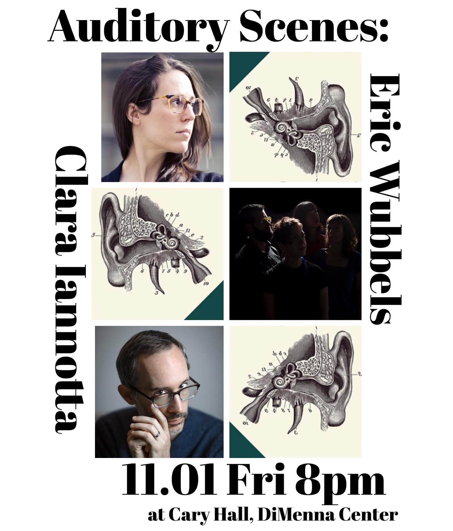 Next up🦻: &ldquo;Auditory Scenes&rdquo; at DiMenna Center! We are presenting 2 premieres: Clara Iannotta&rsquo;s &ldquo;glass stone&rdquo; (2024) and a new version of Eric Wubbels&rsquo;s &ldquo;Diagrams of the Ear&rdquo;.

Show is November 1 Friday