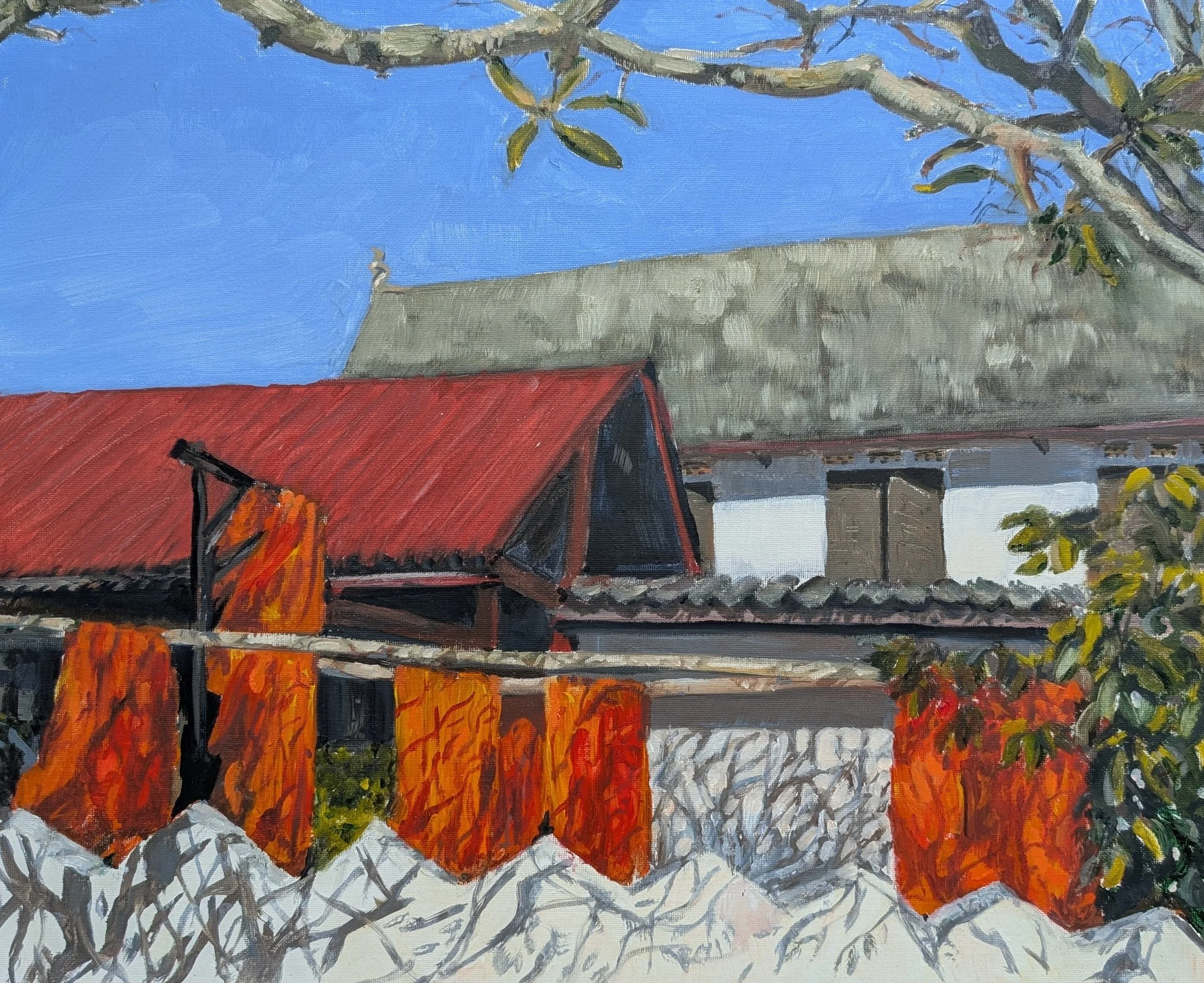 Monks’ Laundry Day
41 x 51 cm
Acrylic on canvas panel