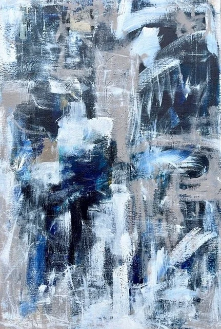 Indigo Whispers
94 × 64cm 
Mixed Media/ Acrylic on Canvas
Framed