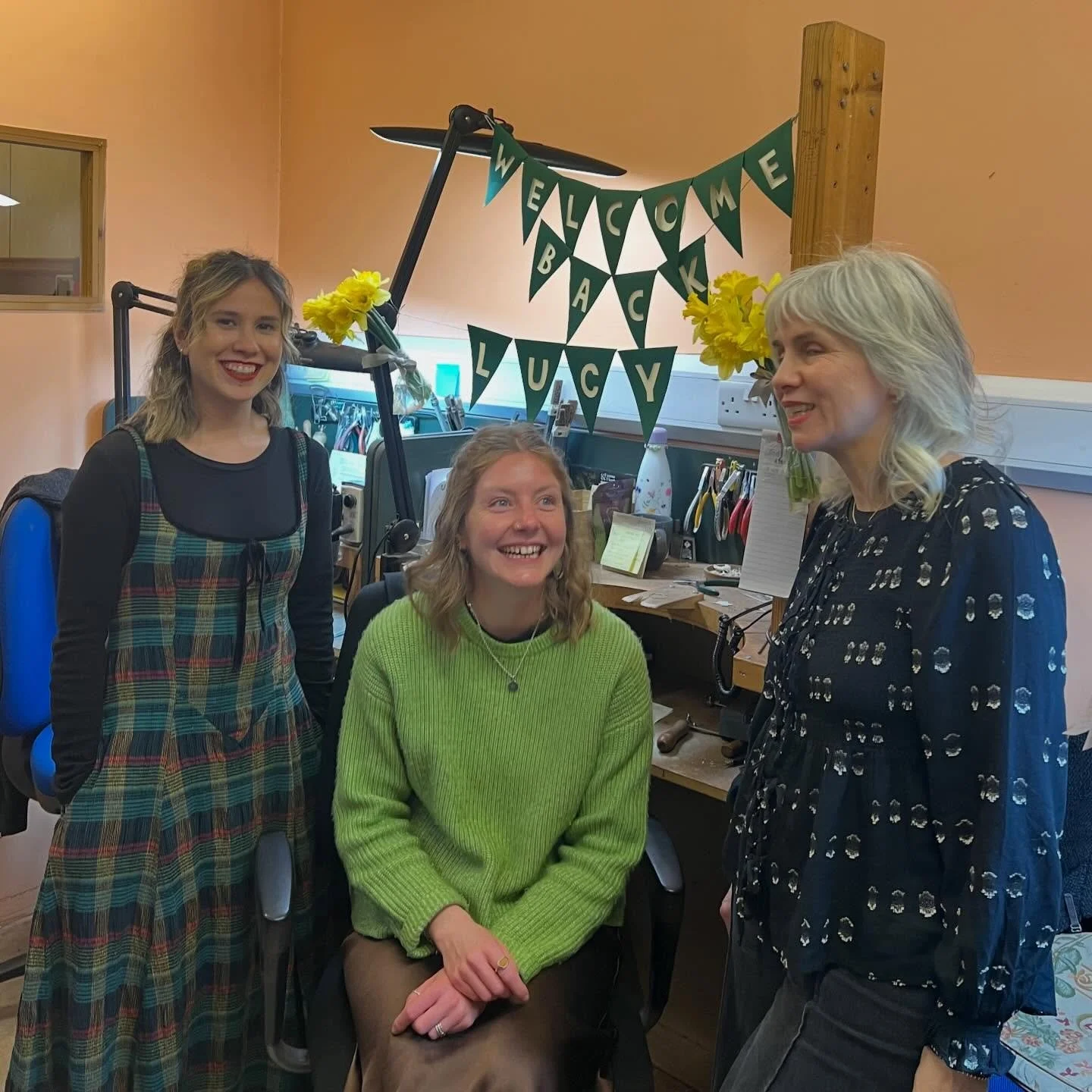 We&rsquo;re delighted to welcome our lovely jeweller Lucy on her first day back at her bench after becoming a new mum! We&rsquo;ve really missed her and have been keeping her bench warm in preparation for her return!  Lucy will be juggling time with 