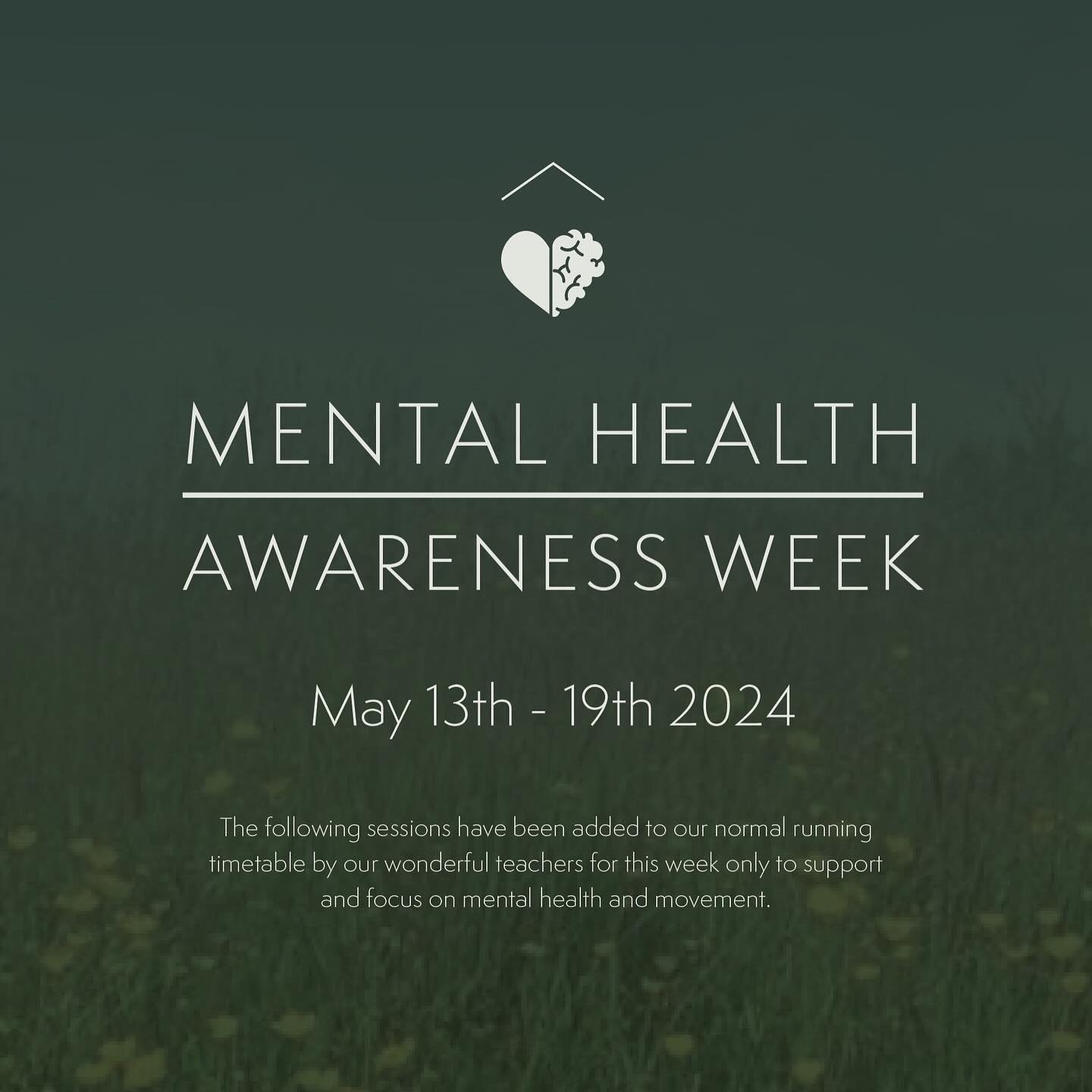 To acknowledge Mental Health Awareness week this year we have added extra classes to our usual timetable that we hope you&rsquo;ll be able to come along to.

The team wanted to support this year&rsquo;s theme of Movement by addressing the link betwee