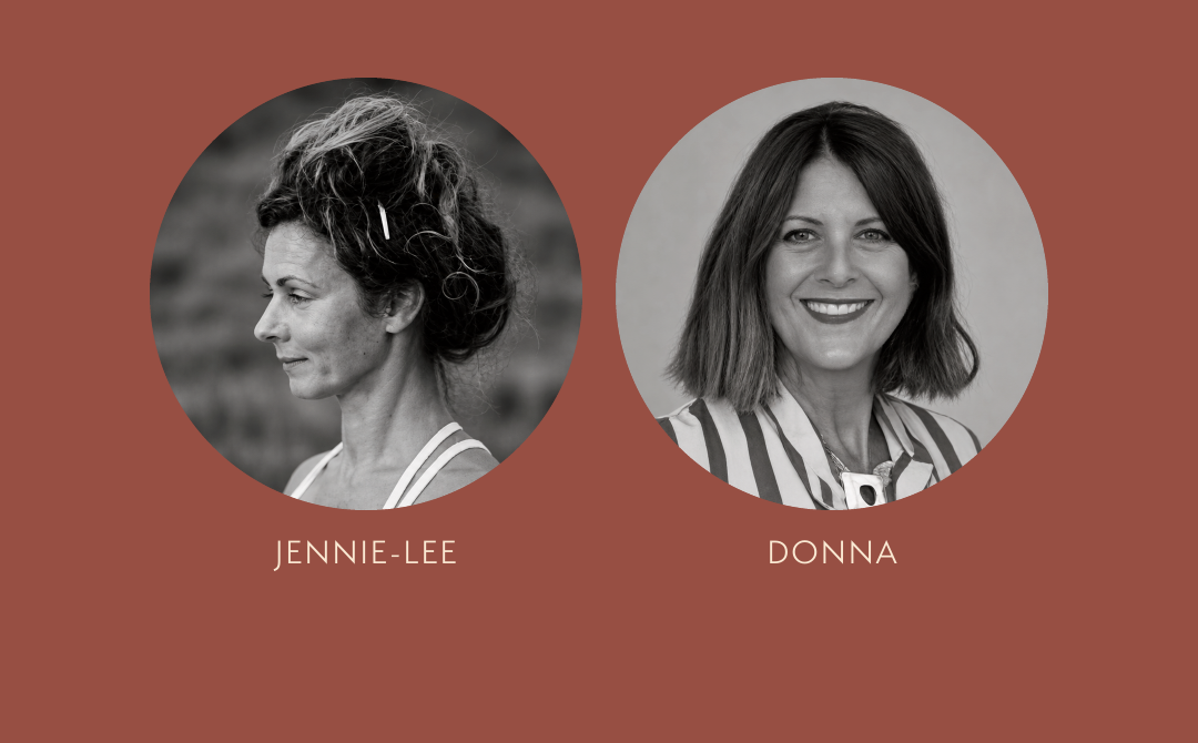 Workshop hosts Jennie-Lee and Donna, shown together in black-and-white circular portraits