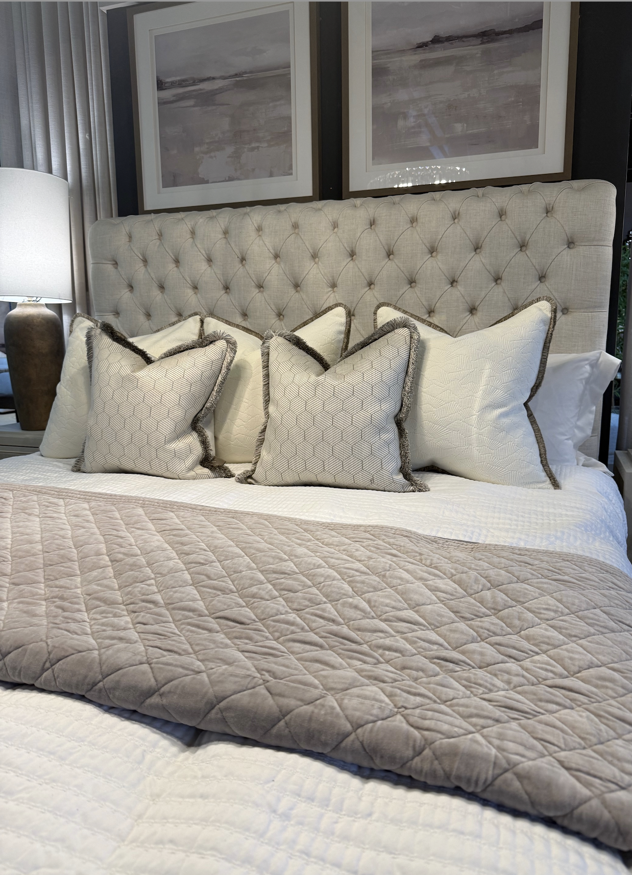 The Stone & Ivory Bed Cushion Set