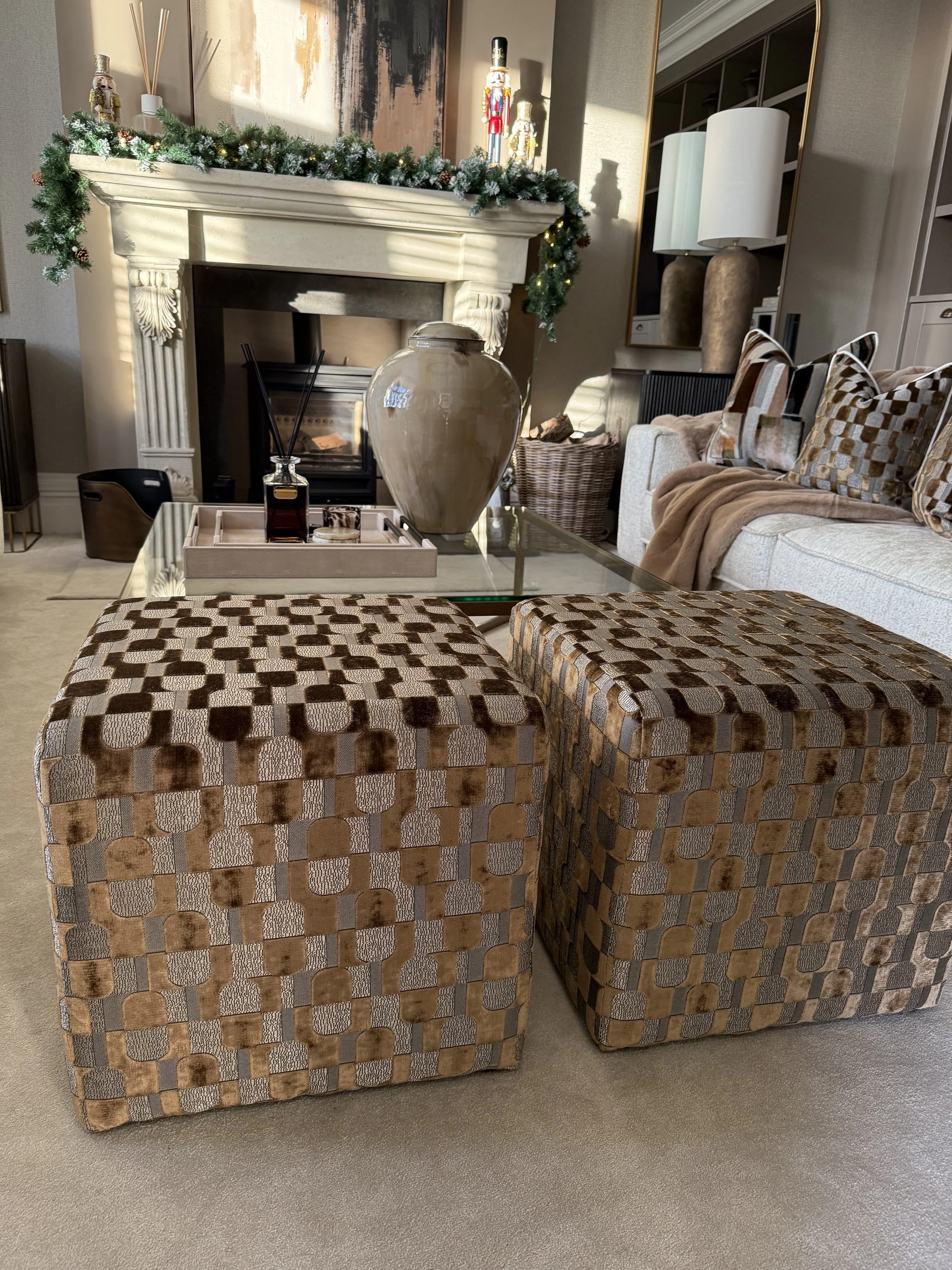 Arkose Cumin Cube Footstool