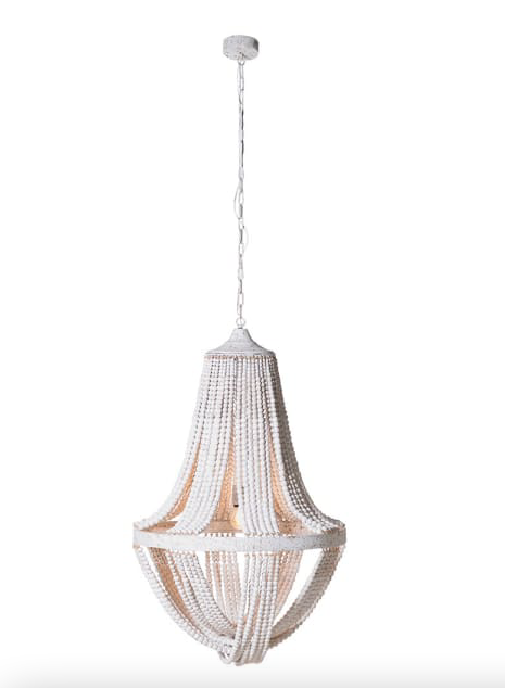 Large Wooden Bead Ceiling Light