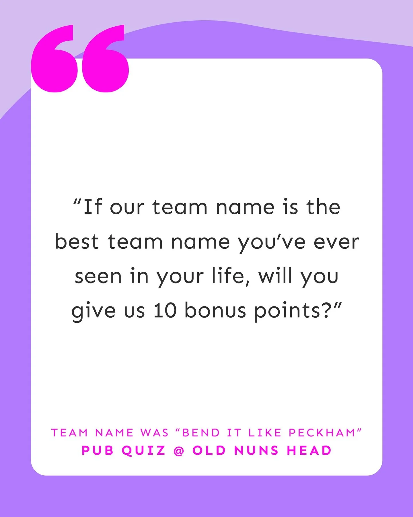 God loves a trier right?! Grab your gals and book a table for the silliest pub quiz in town.

Head to our pinned post for where to play this week! 

#pubquiz #thingstodoinlondon #thingstodoinbrighton