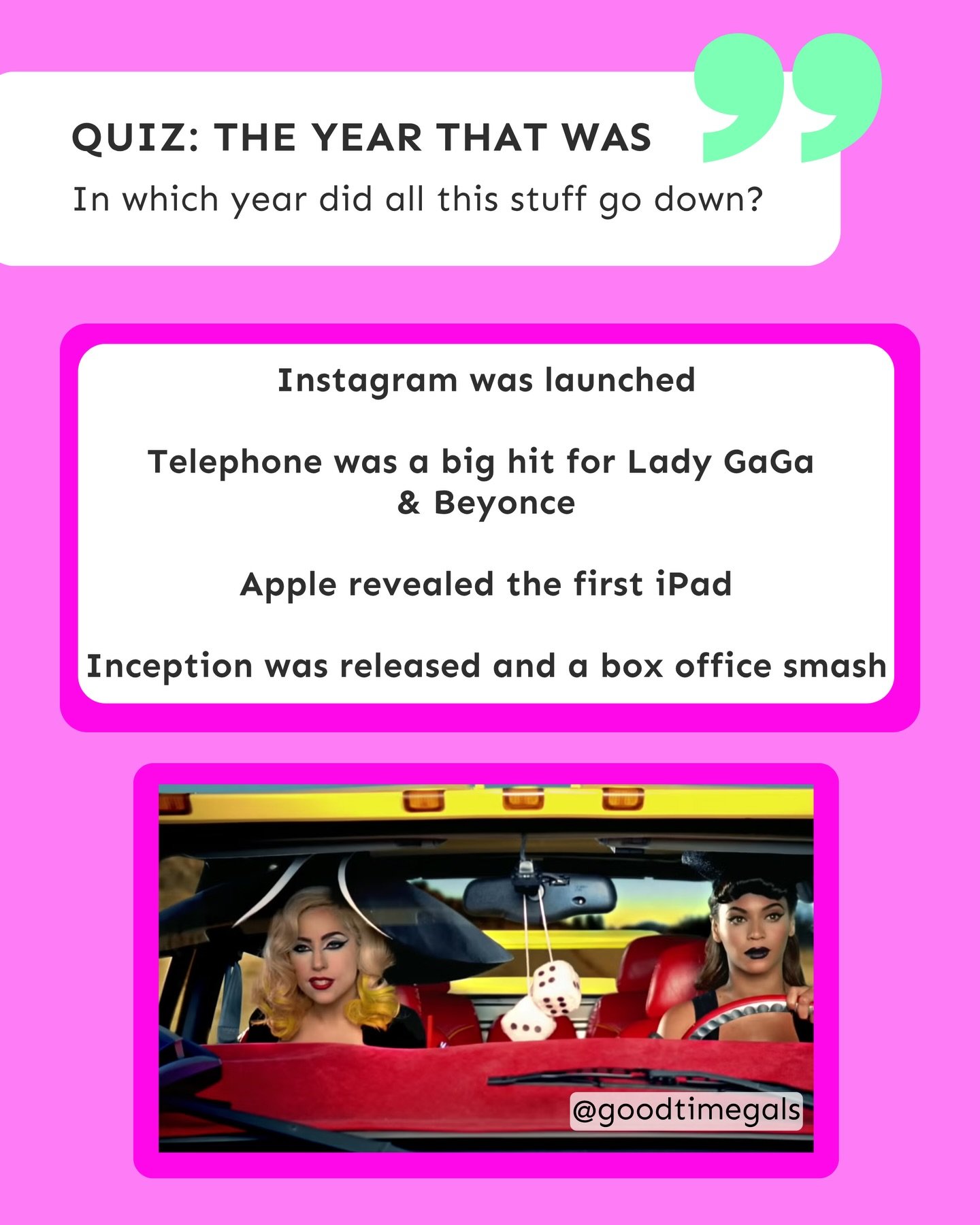 She was a good one! 

Come and play pub quiz irl where general knowledge means this stuff ✨ 

#pubquiz