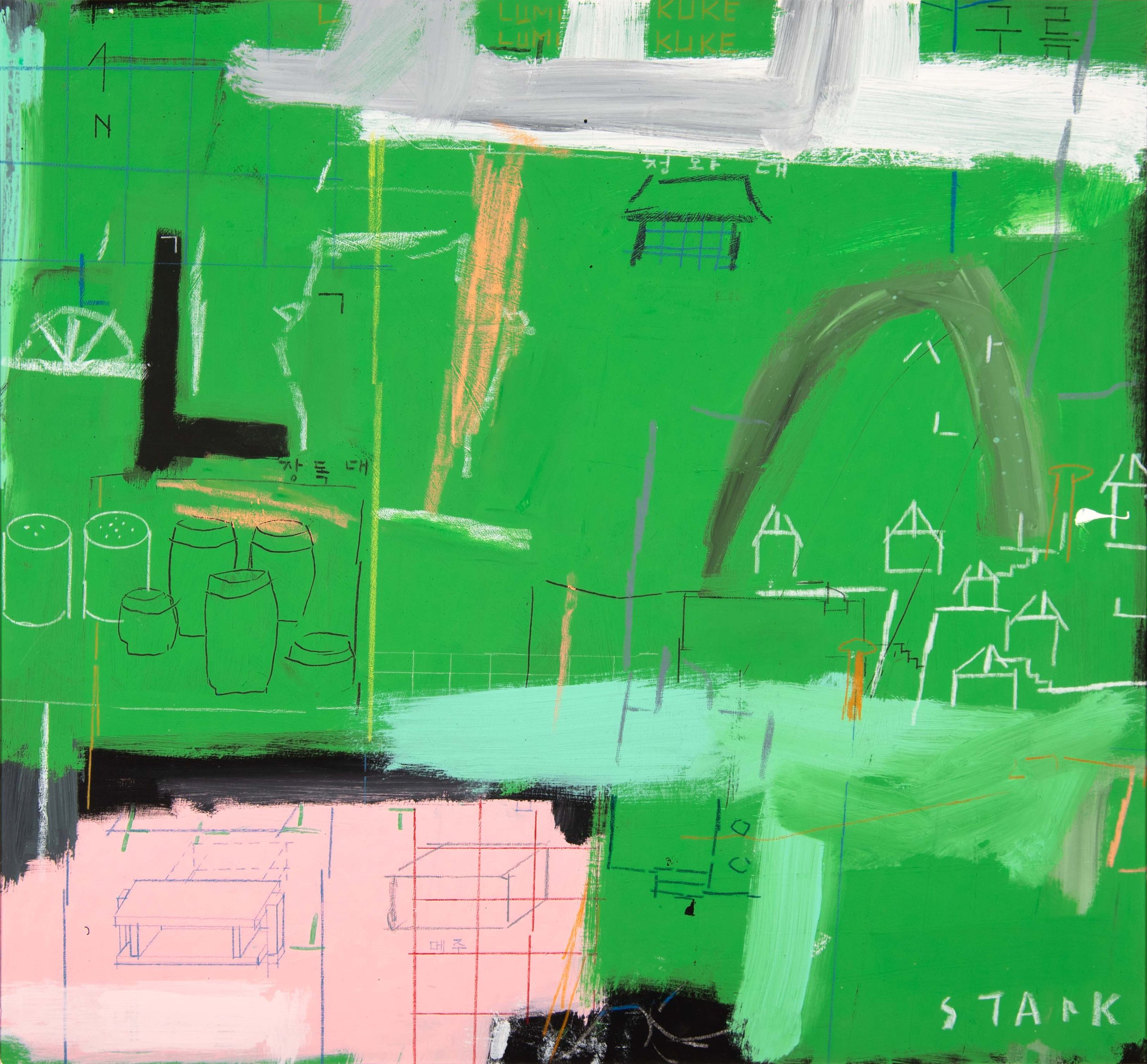 장독대와 청와대 (Jangdokdae and Cheongwadae), 75cm x 70cm, 2025